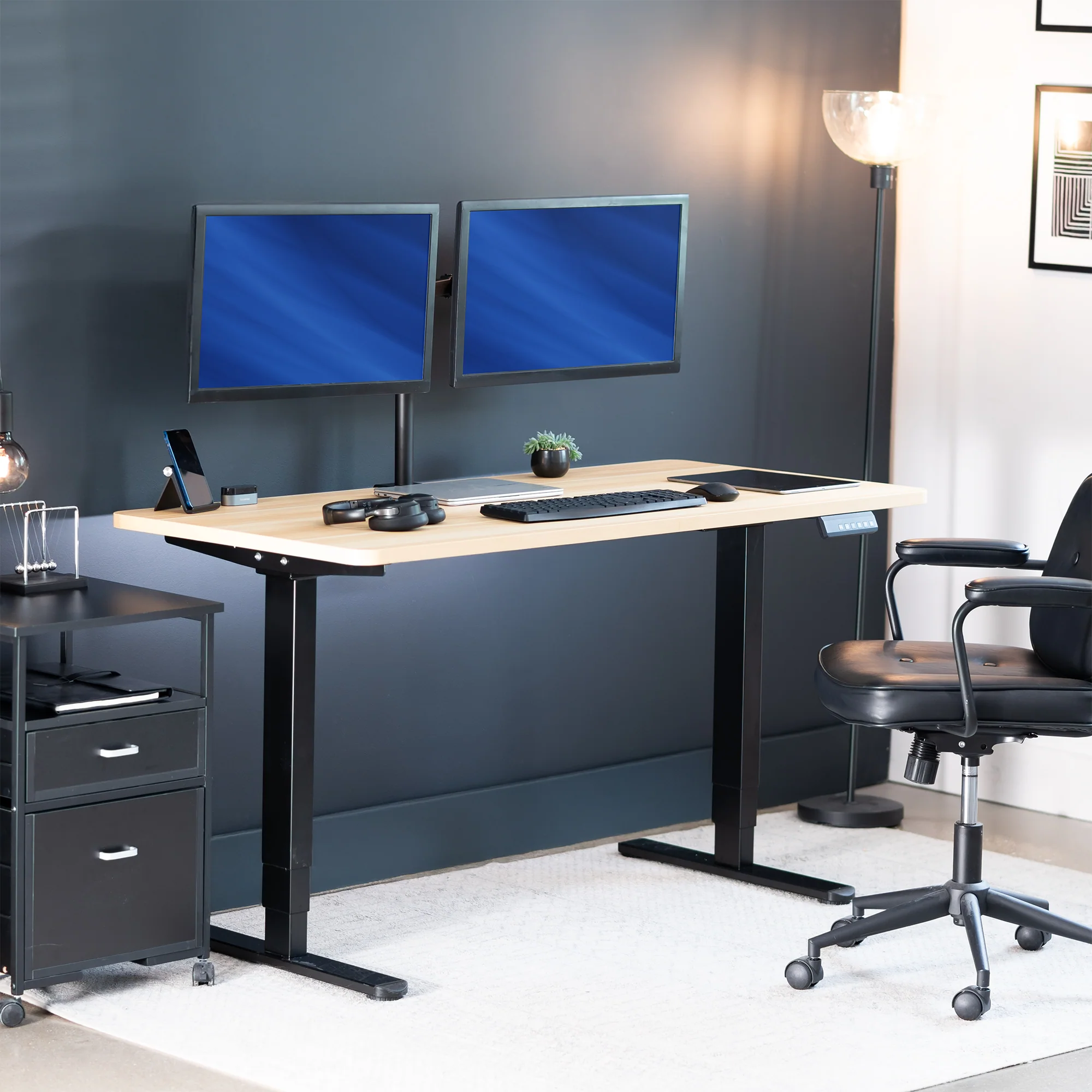 2B Solid Top Series - Dual Motor Electric Desk with Push Button Memory Controller - Image 11
