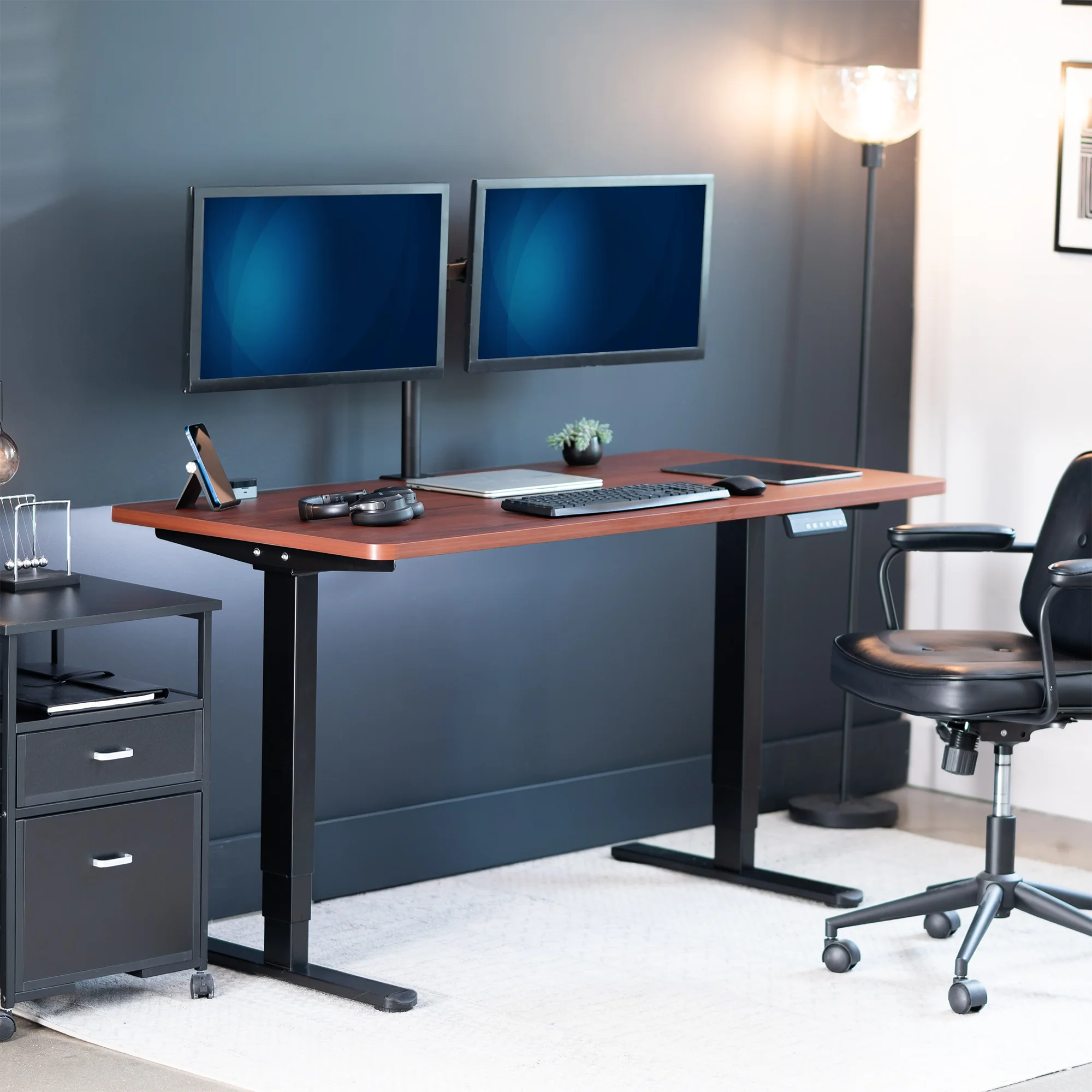 2B Solid Top Series - Dual Motor Electric Desk with Push Button Memory Controller - Image 13
