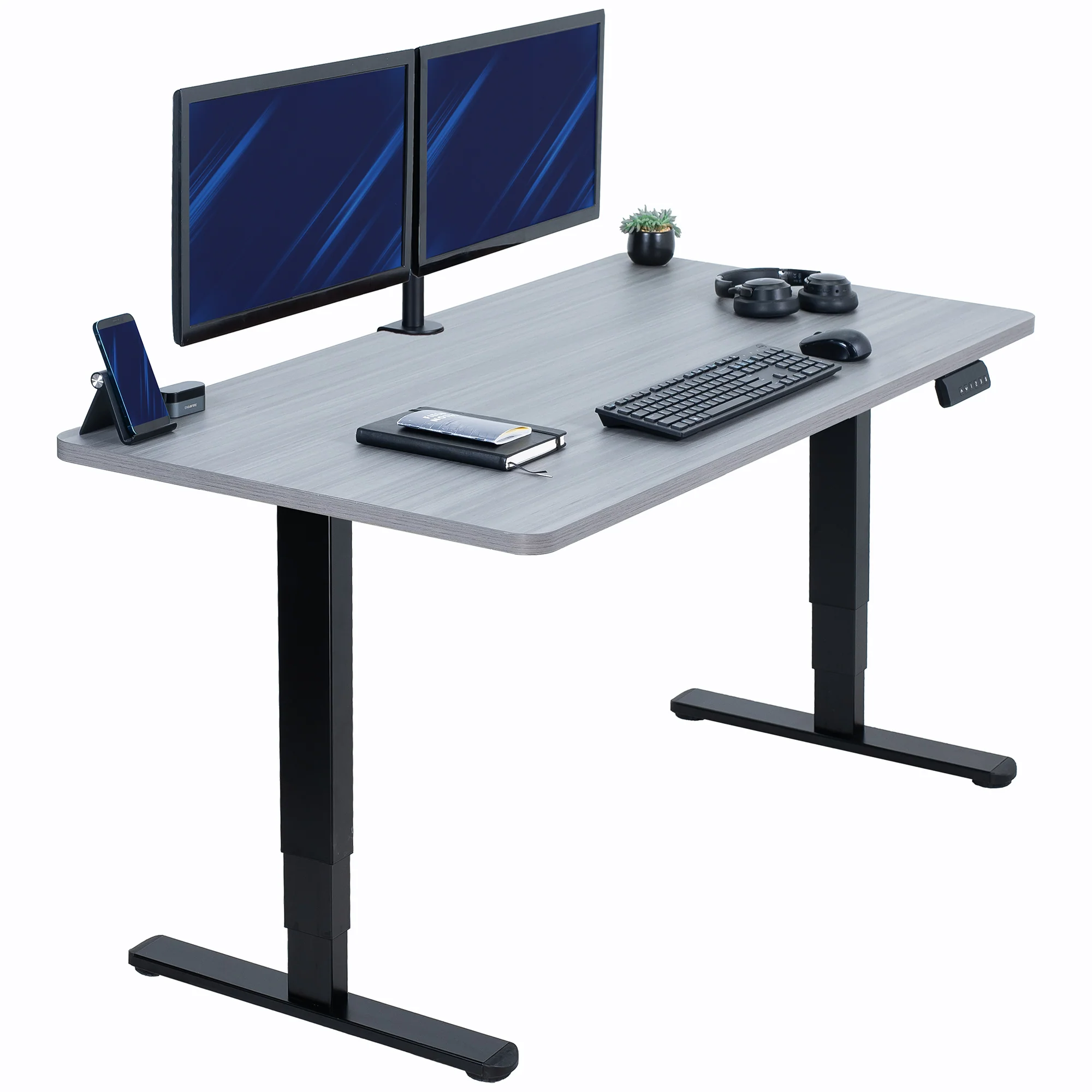 2B Solid Top Series - Dual Motor Electric Desk with Push Button Memory Controller - Image 14