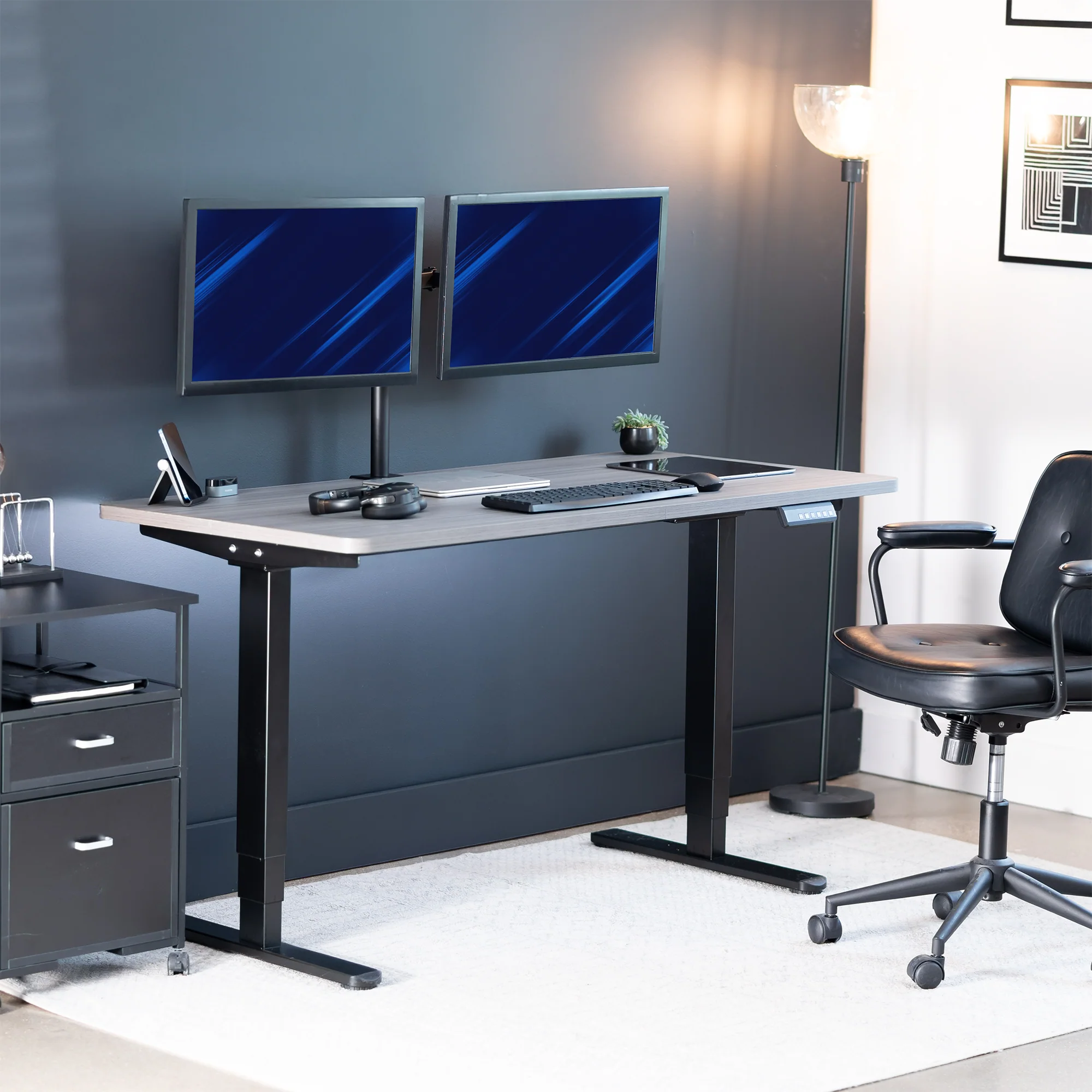 2B Solid Top Series - Dual Motor Electric Desk with Push Button Memory Controller - Image 15