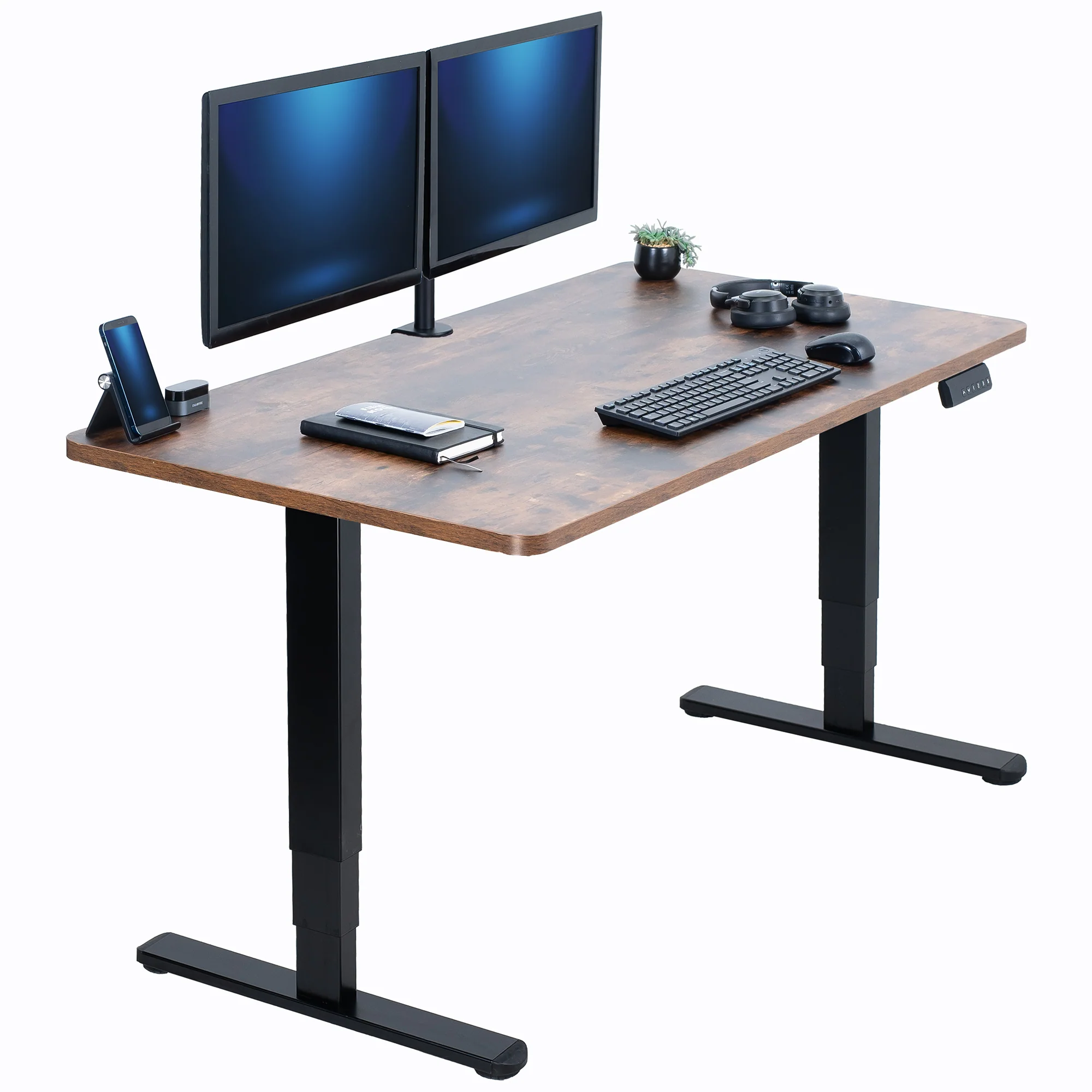 2B Solid Top Series - Dual Motor Electric Desk with Push Button Memory Controller - Image 16