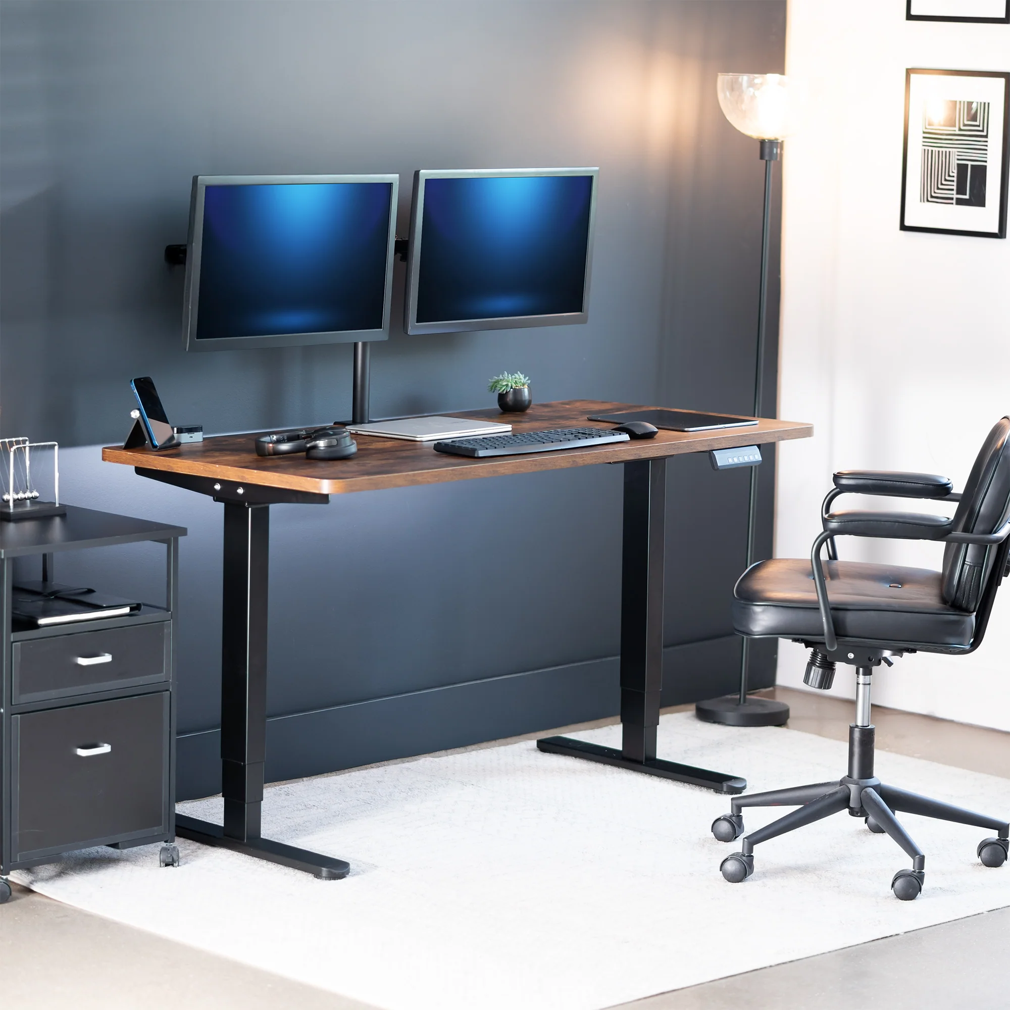 2B Solid Top Series - Dual Motor Electric Desk with Push Button Memory Controller - Image 17