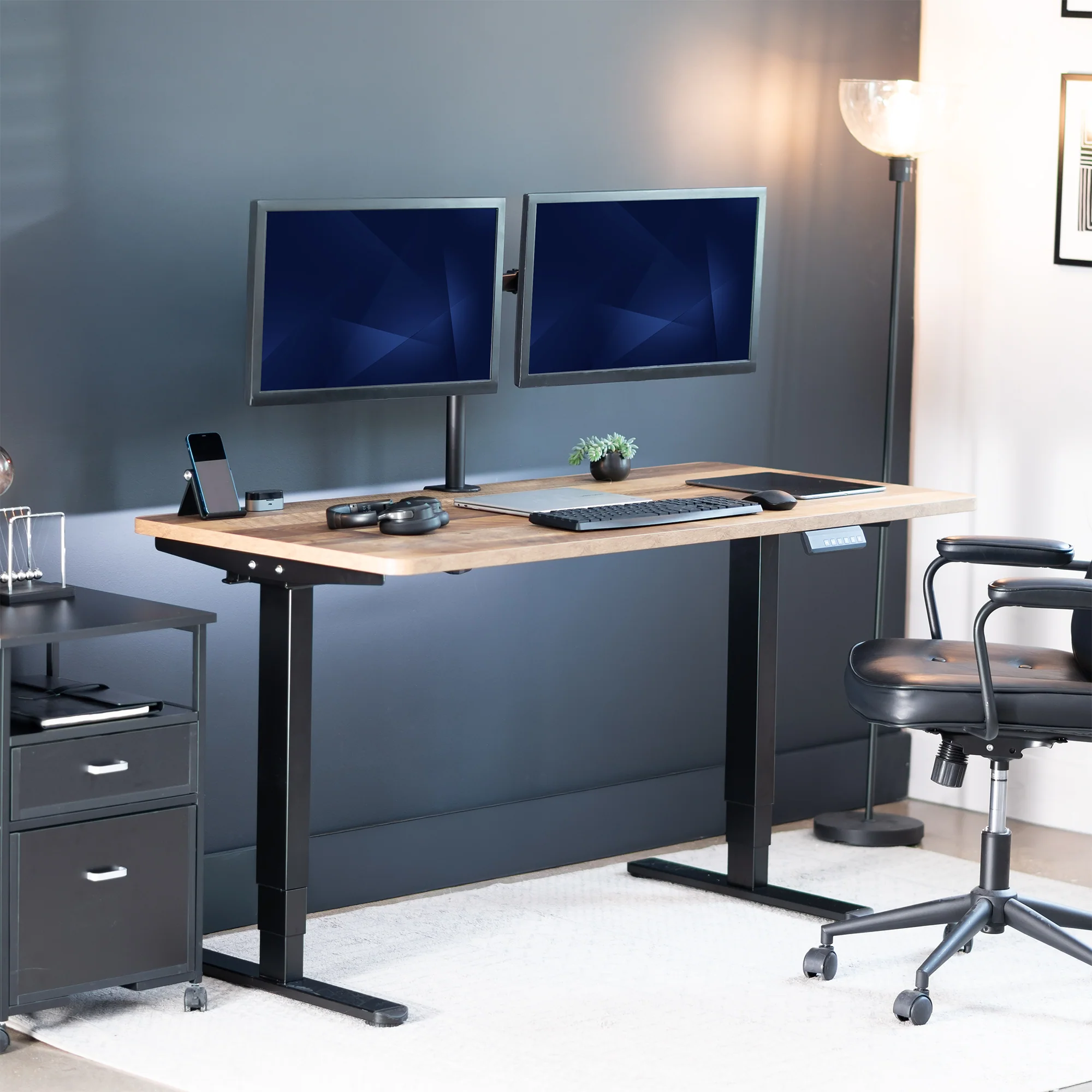 2B Solid Top Series - Dual Motor Electric Desk with Push Button Memory Controller - Image 19