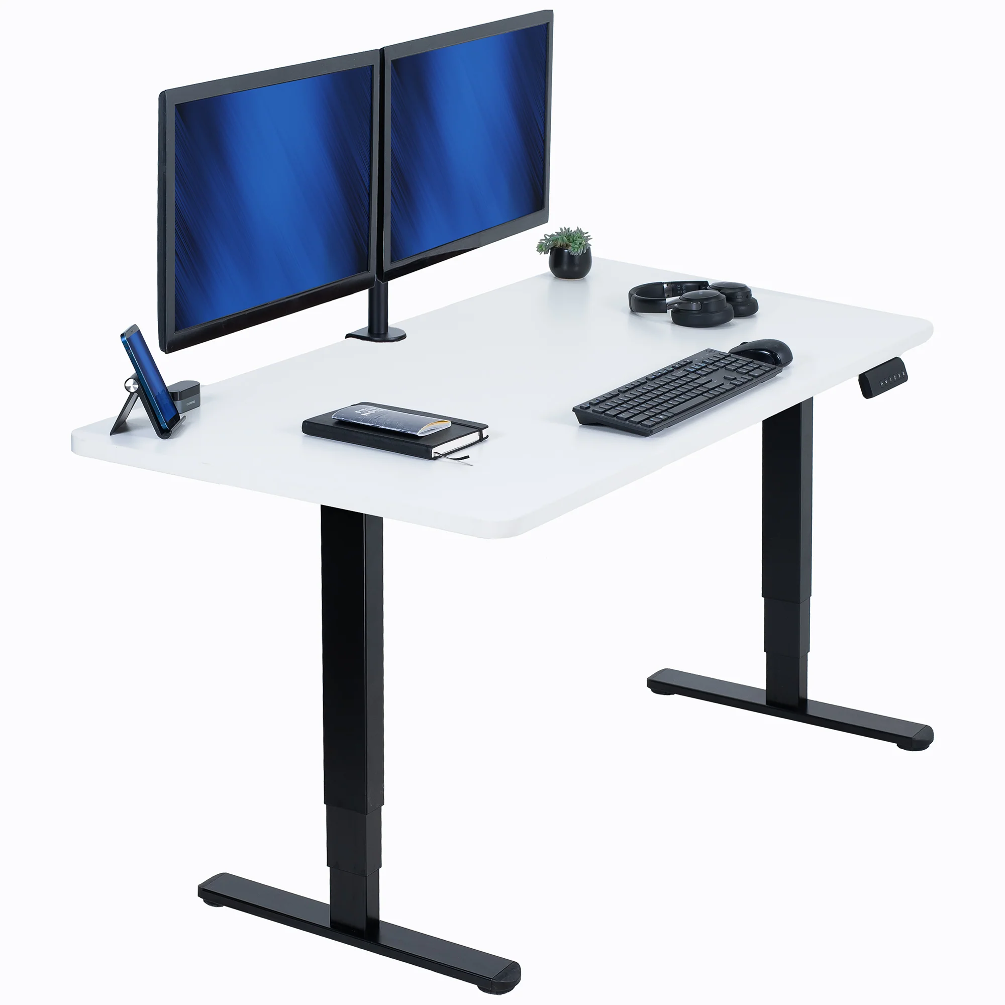 2B Solid Top Series - Dual Motor Electric Desk with Push Button Memory Controller - Image 20