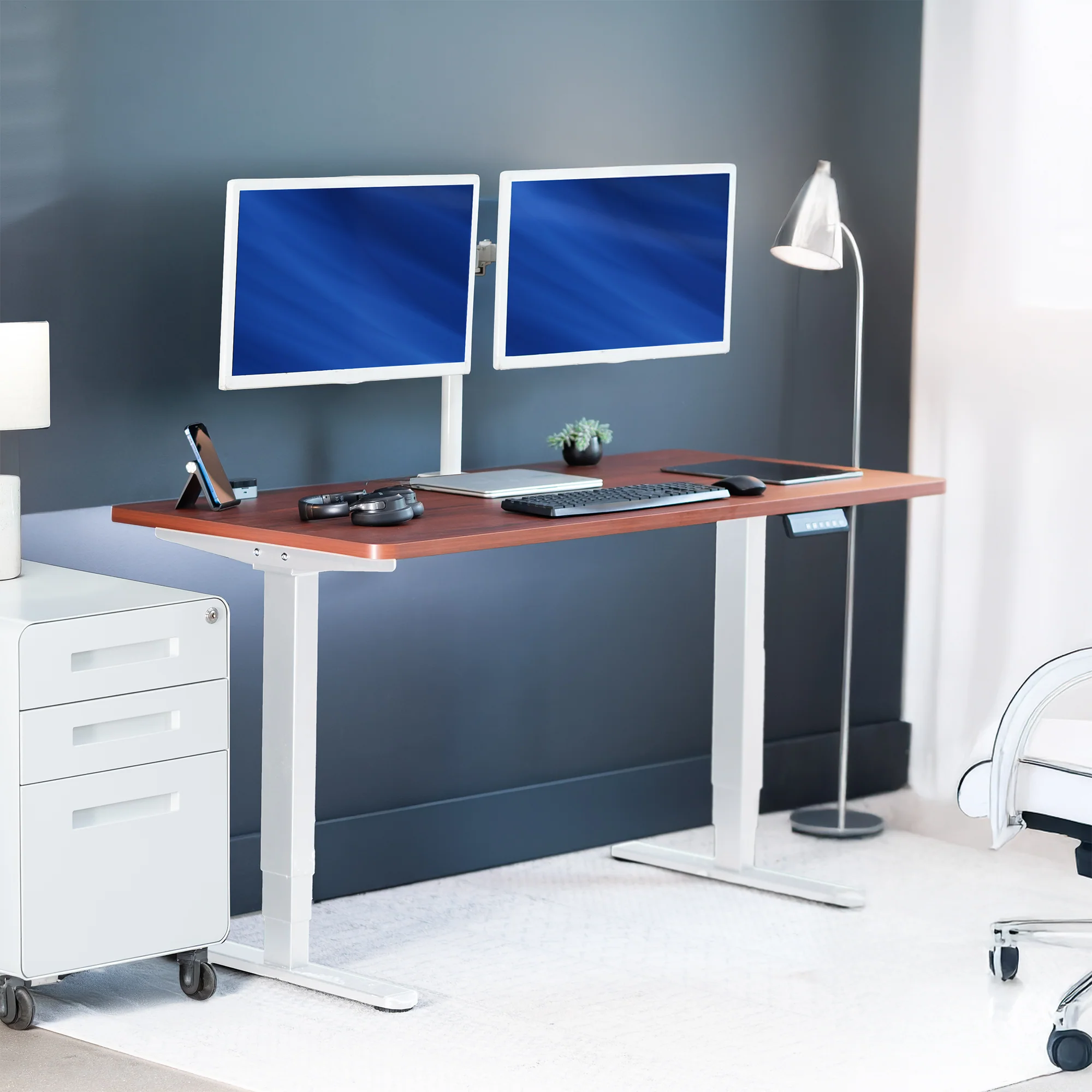 2B Solid Top Series - Dual Motor Electric Desk with Push Button Memory Controller - Image 27