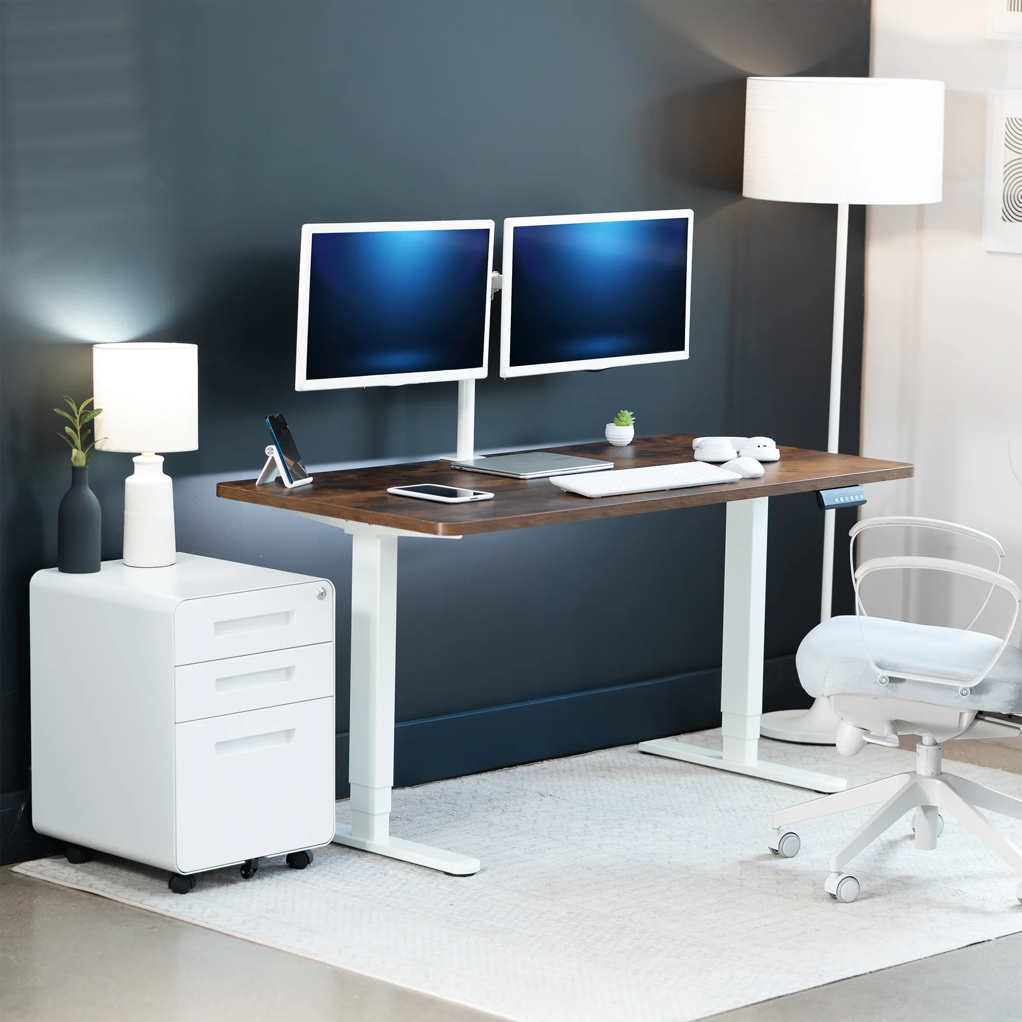 2B Solid Top Series - Dual Motor Electric Desk with Push Button Memory Controller - Image 31