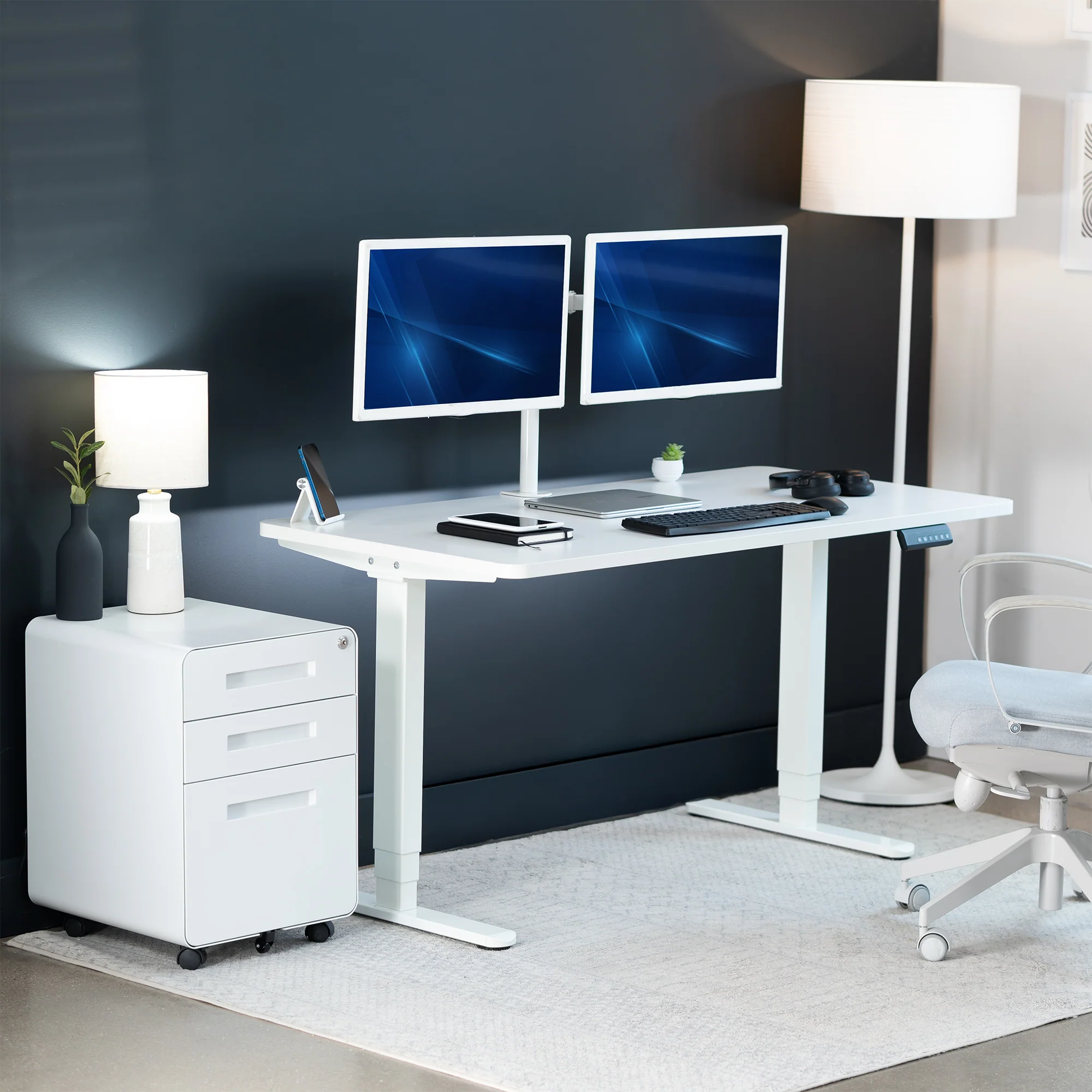 2B Solid Top Series - Dual Motor Electric Desk with Push Button Memory Controller - Image 35