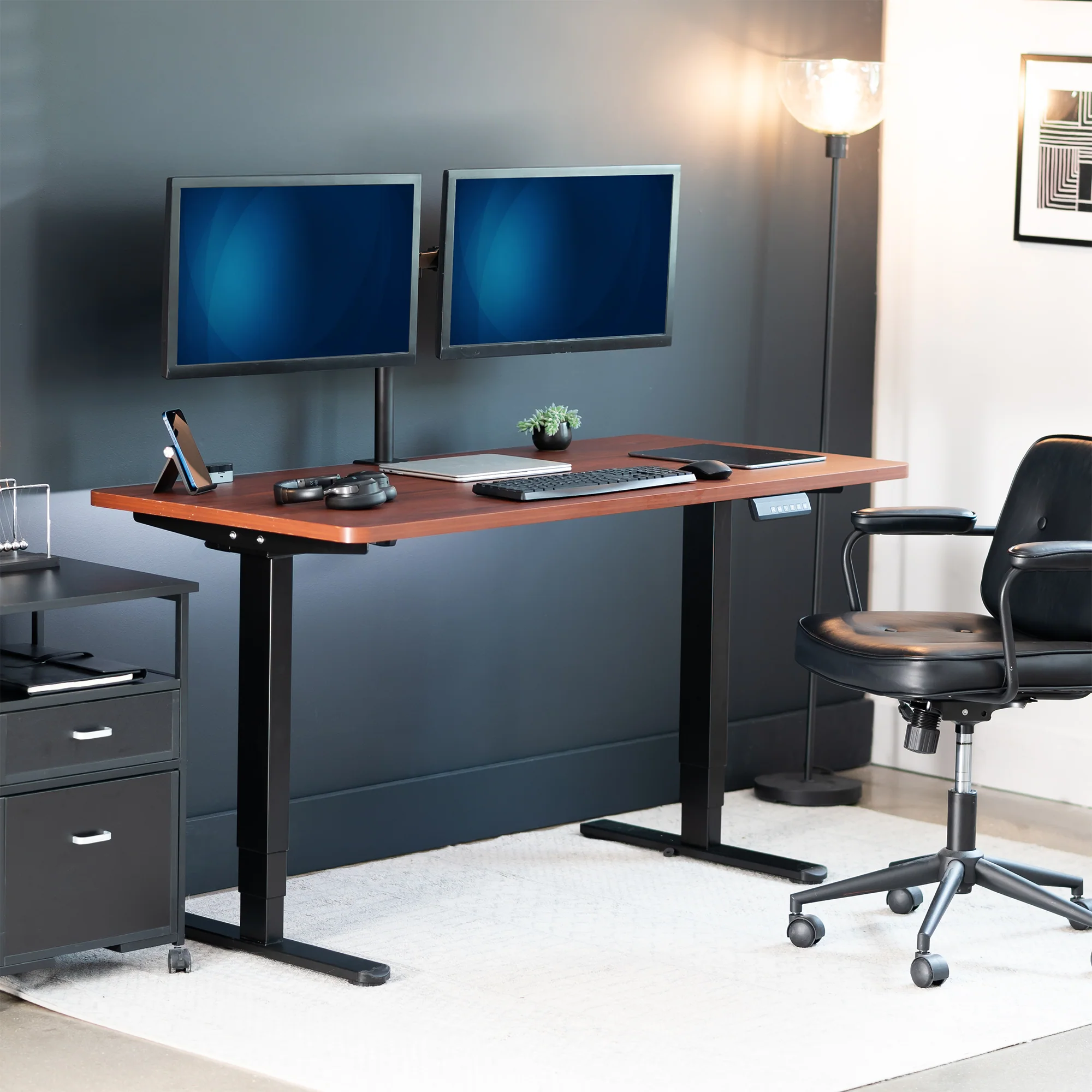2B Solid Top Series - Dual Motor Electric Desk with Push Button Memory Controller - Image 47