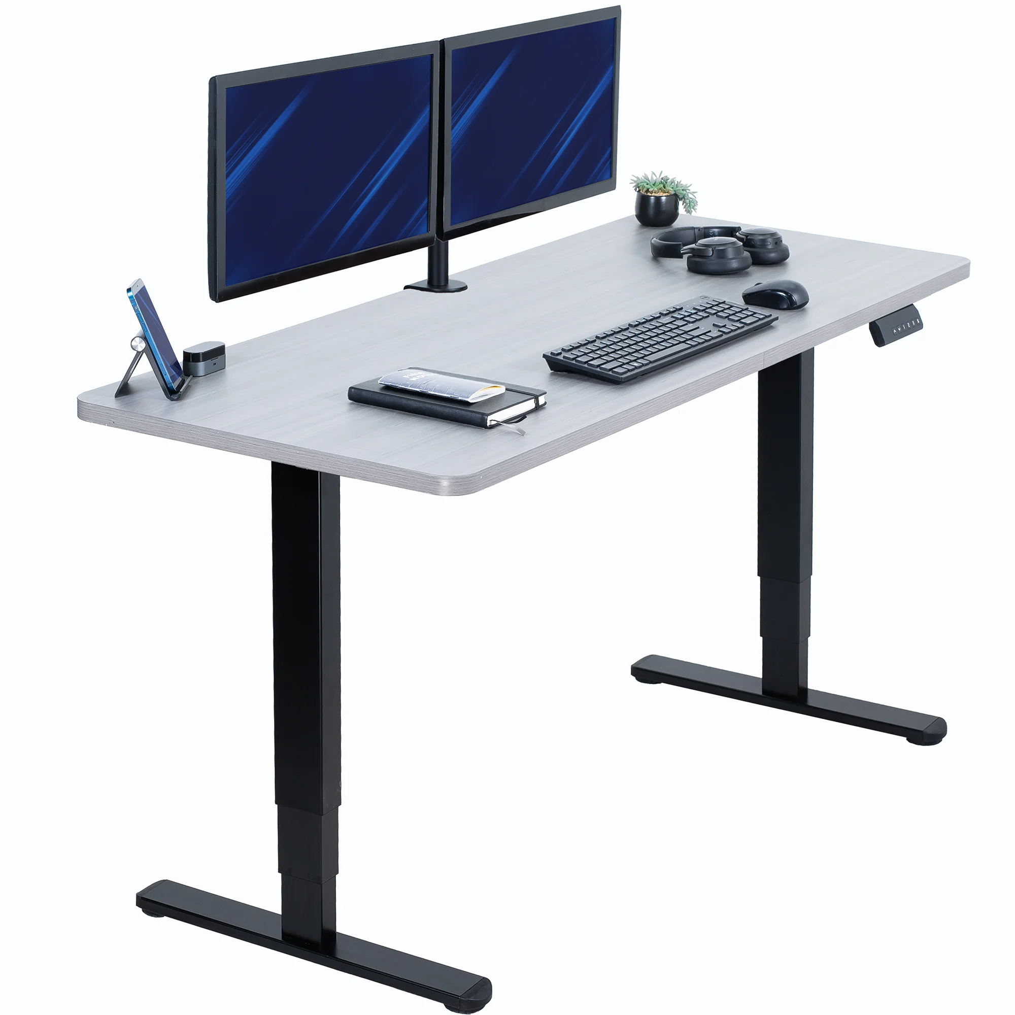 2B Solid Top Series - Dual Motor Electric Desk with Push Button Memory Controller - Image 48