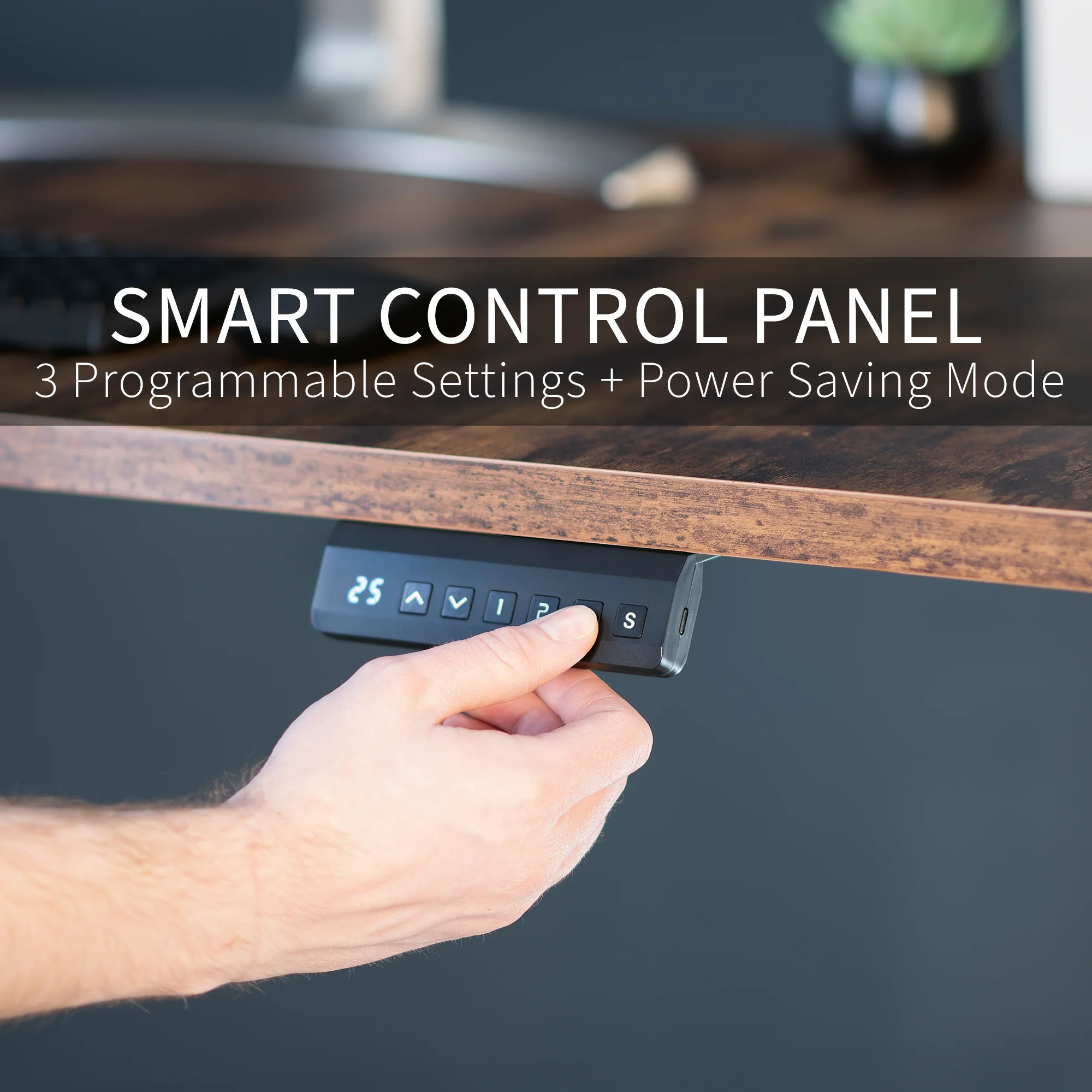 2B Solid Top Series - Dual Motor Electric Desk with Push Button Memory Controller - Image 5