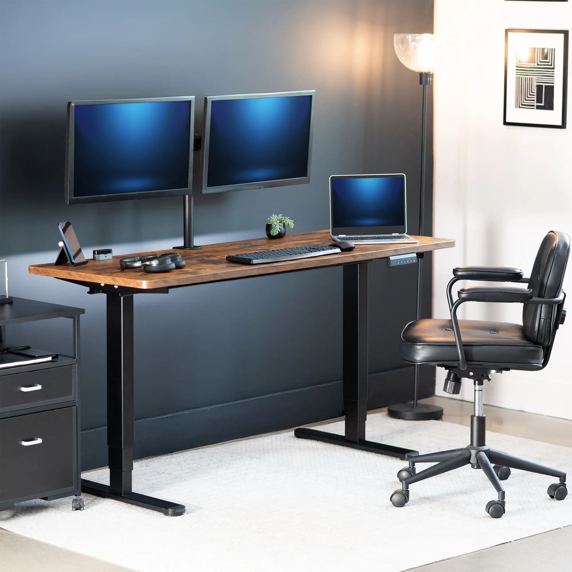 2B Solid Top Series - Dual Motor Electric Desk with Push Button Memory Controller - Image 51