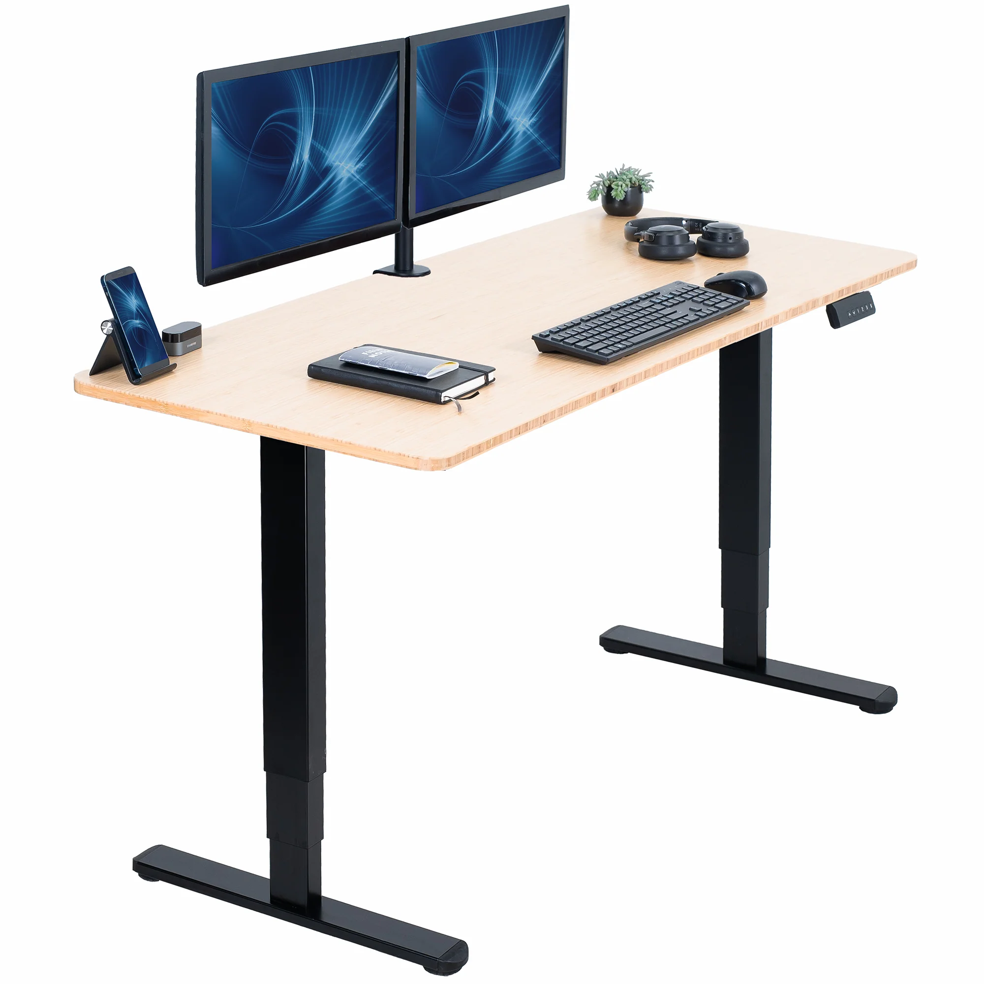 2B Solid Top Series - Dual Motor Electric Desk with Push Button Memory Controller - Image 52