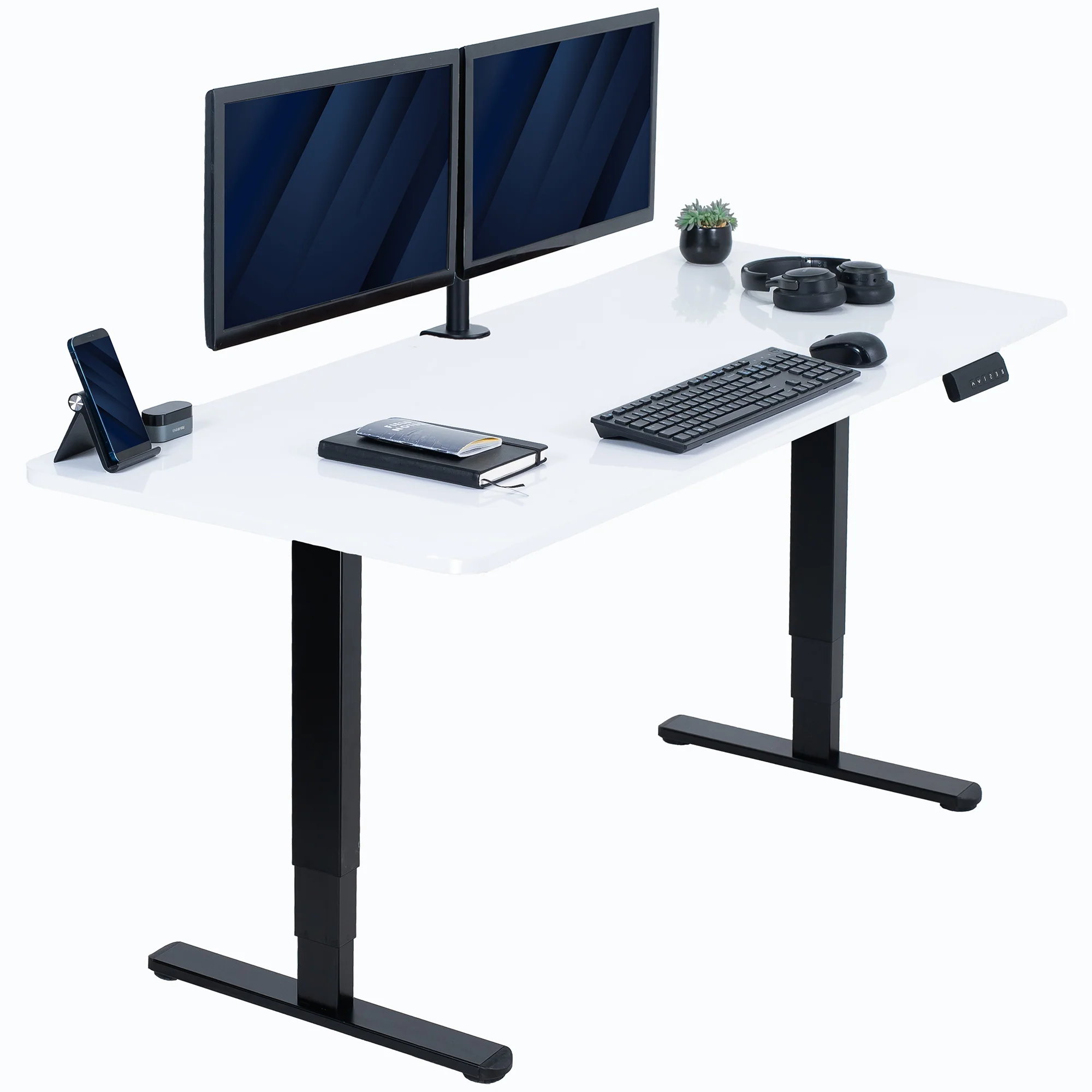 2B Solid Top Series - Dual Motor Electric Desk with Push Button Memory Controller - Image 58