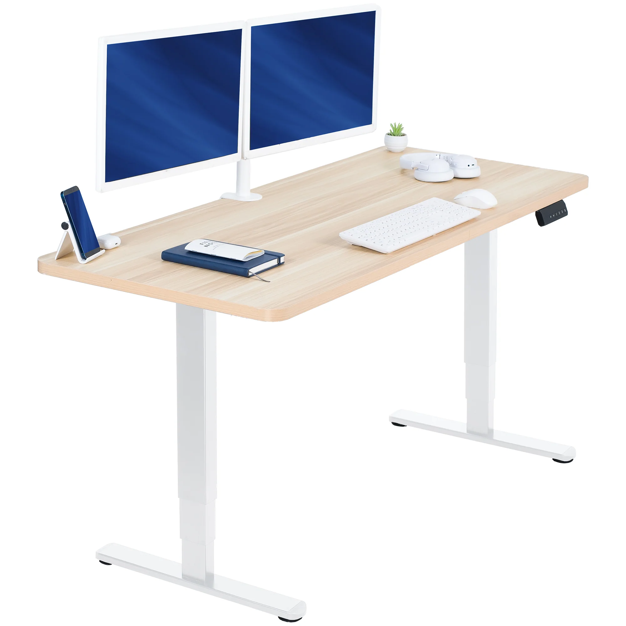 2B Solid Top Series - Dual Motor Electric Desk with Push Button Memory Controller - Image 62