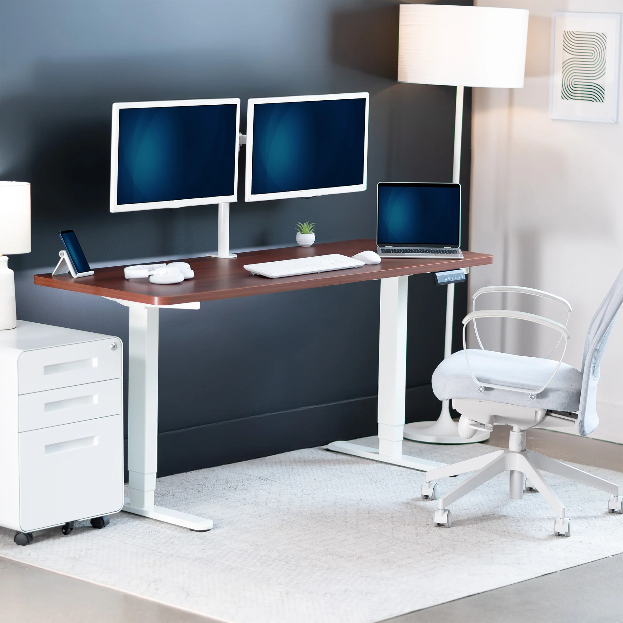 2B Solid Top Series - Dual Motor Electric Desk with Push Button Memory Controller - Image 65