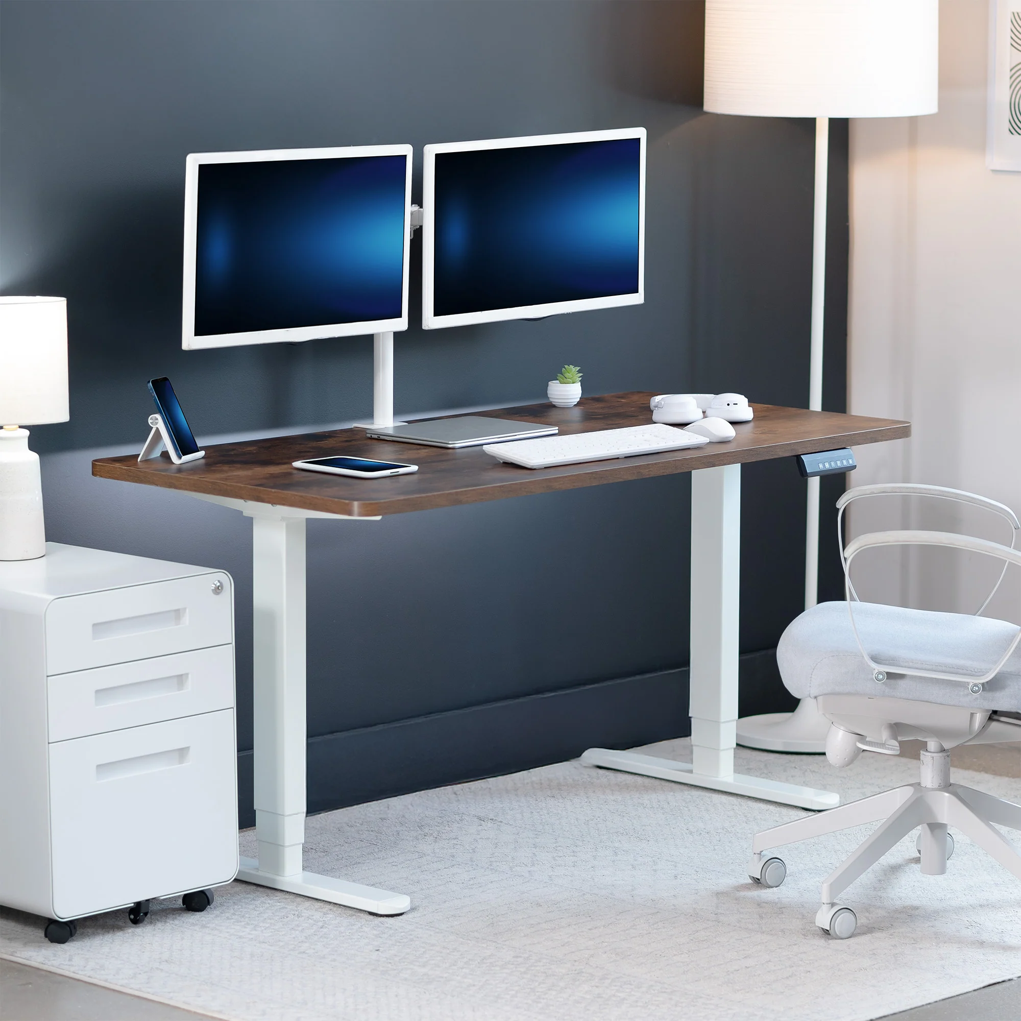 2B Solid Top Series - Dual Motor Electric Desk with Push Button Memory Controller - Image 69