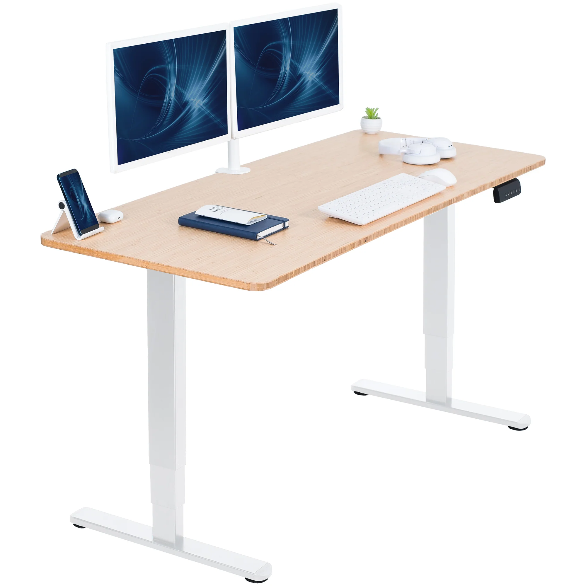 2B Solid Top Series - Dual Motor Electric Desk with Push Button Memory Controller - Image 70