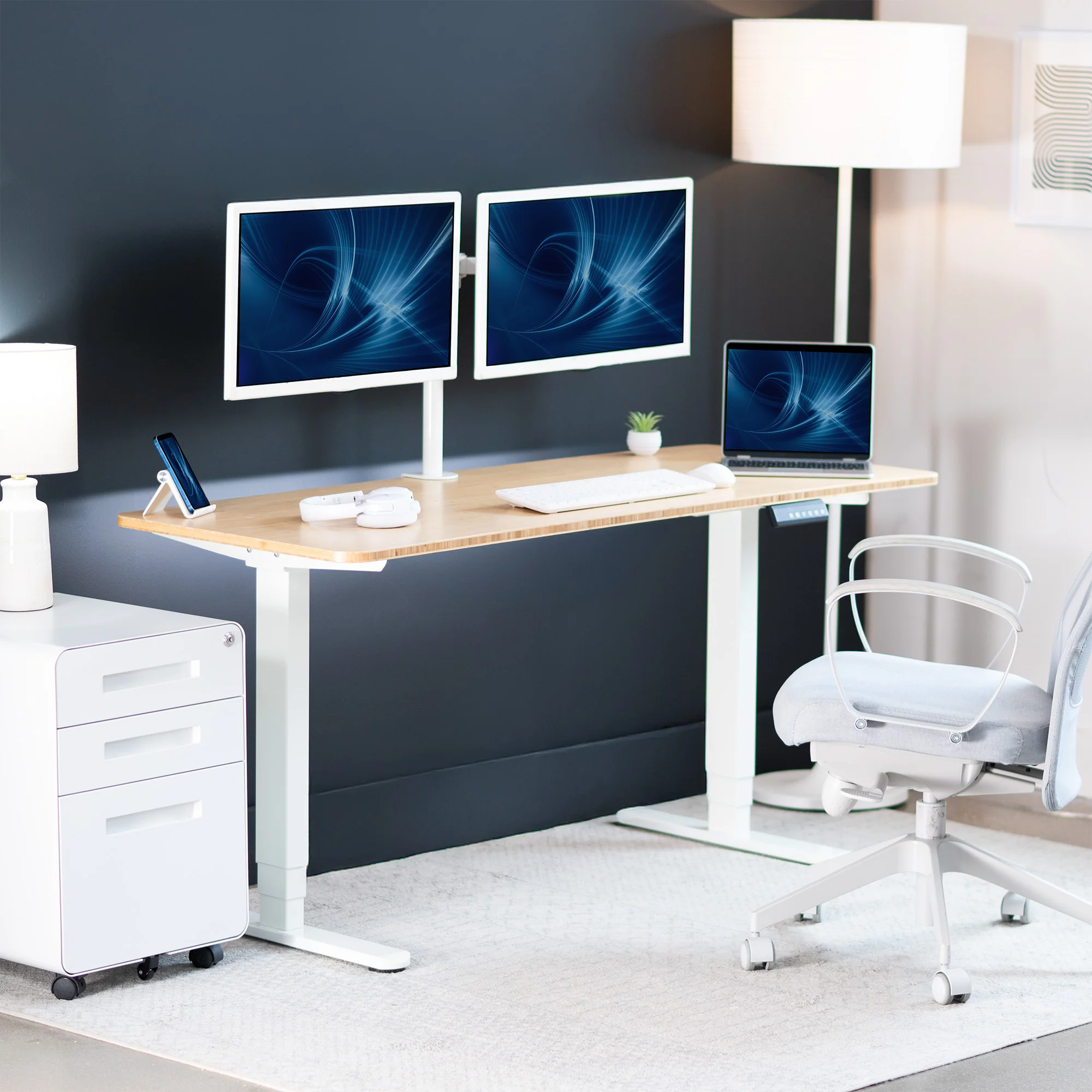 2B Solid Top Series - Dual Motor Electric Desk with Push Button Memory Controller - Image 71