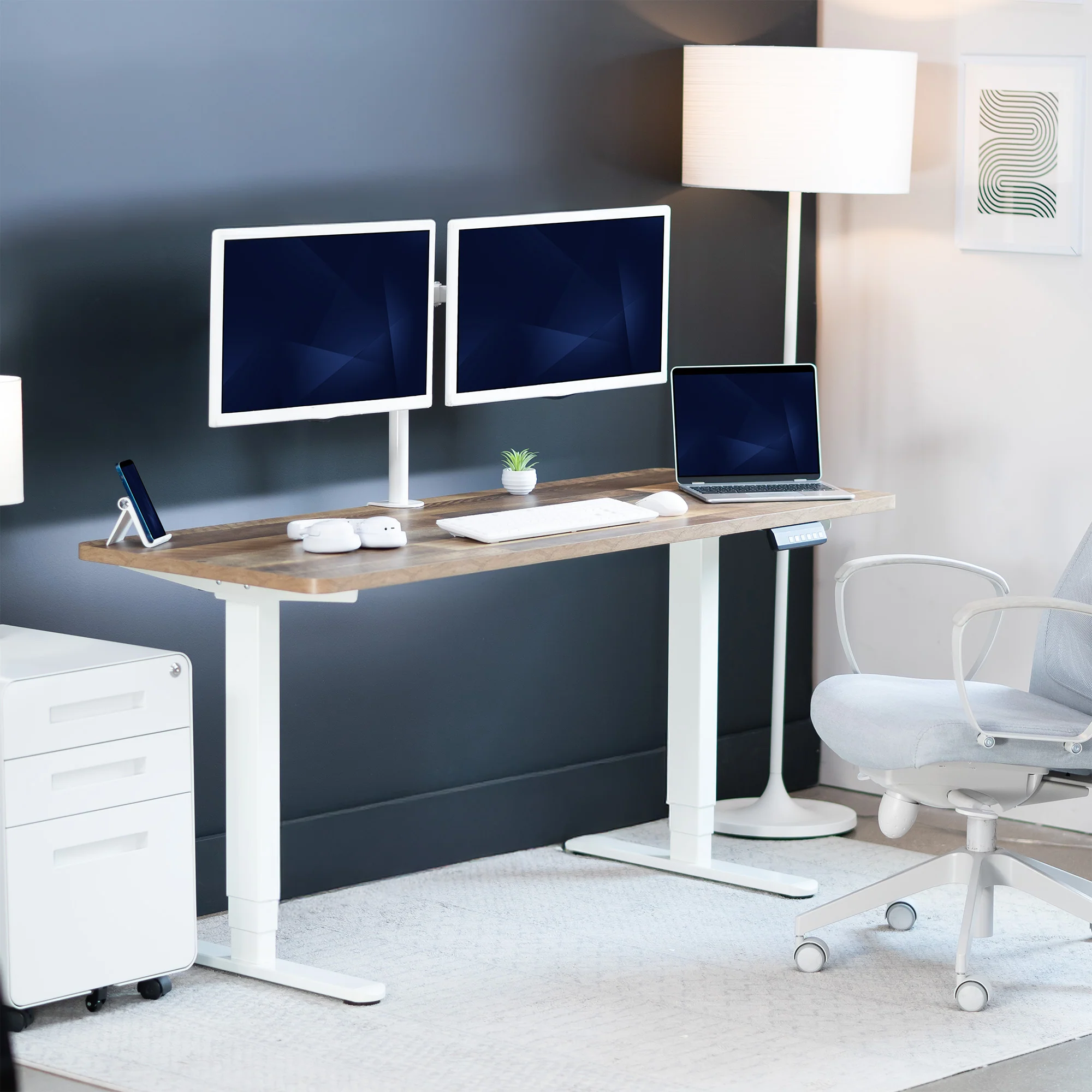2B Solid Top Series - Dual Motor Electric Desk with Push Button Memory Controller - Image 73