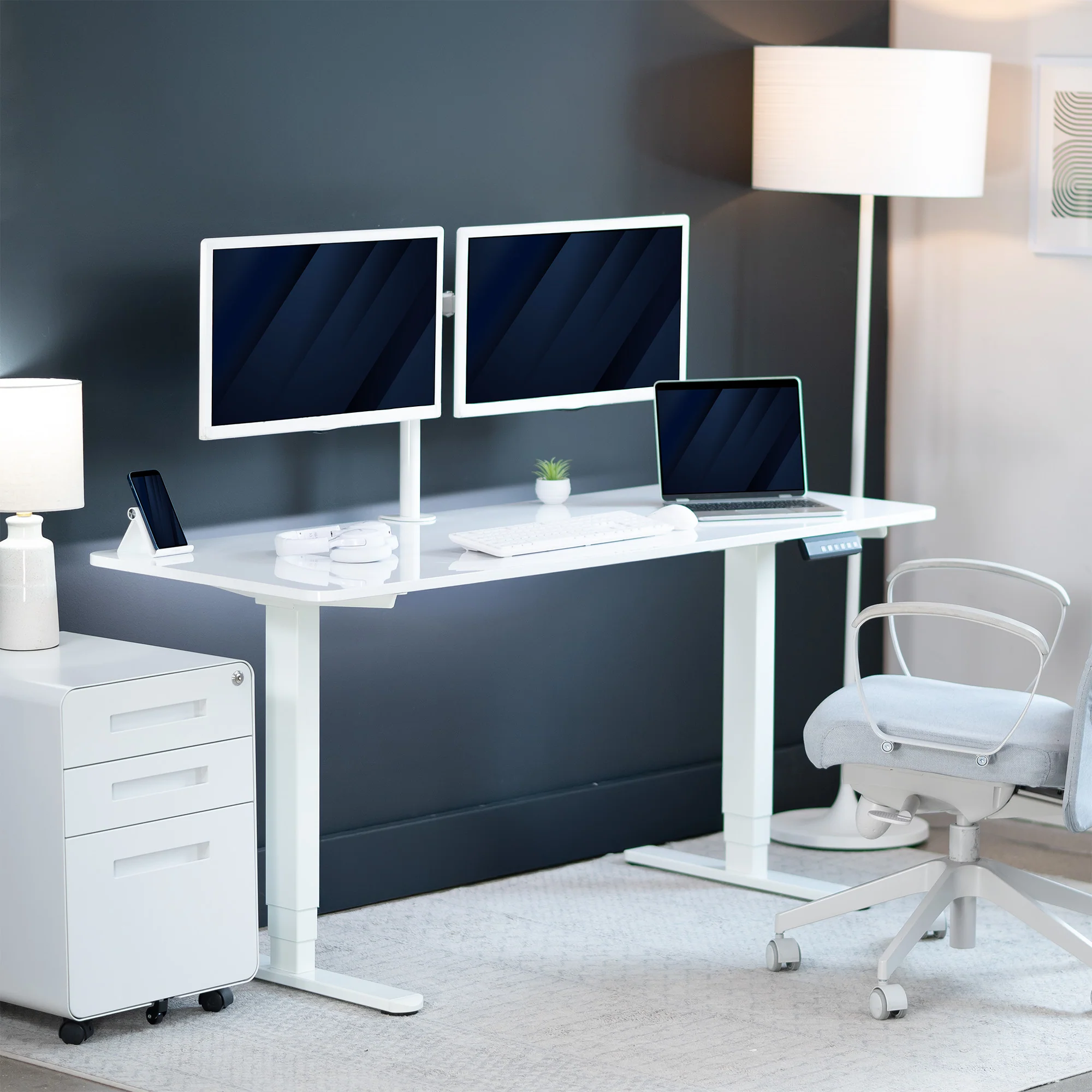 2B Solid Top Series - Dual Motor Electric Desk with Push Button Memory Controller - Image 77