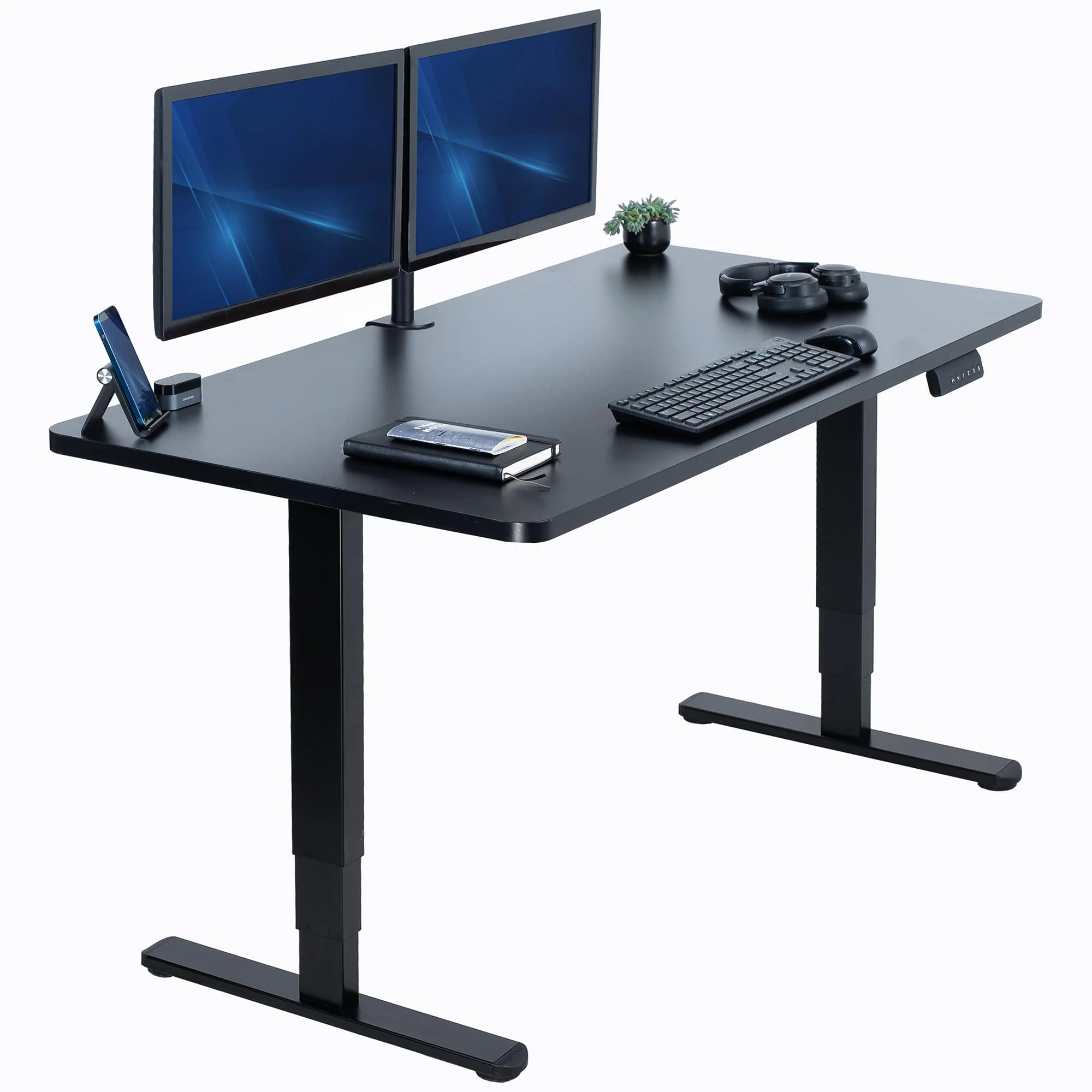 2B Solid Top Series - Dual Motor Electric Desk with Push Button Memory Controller - Image 9