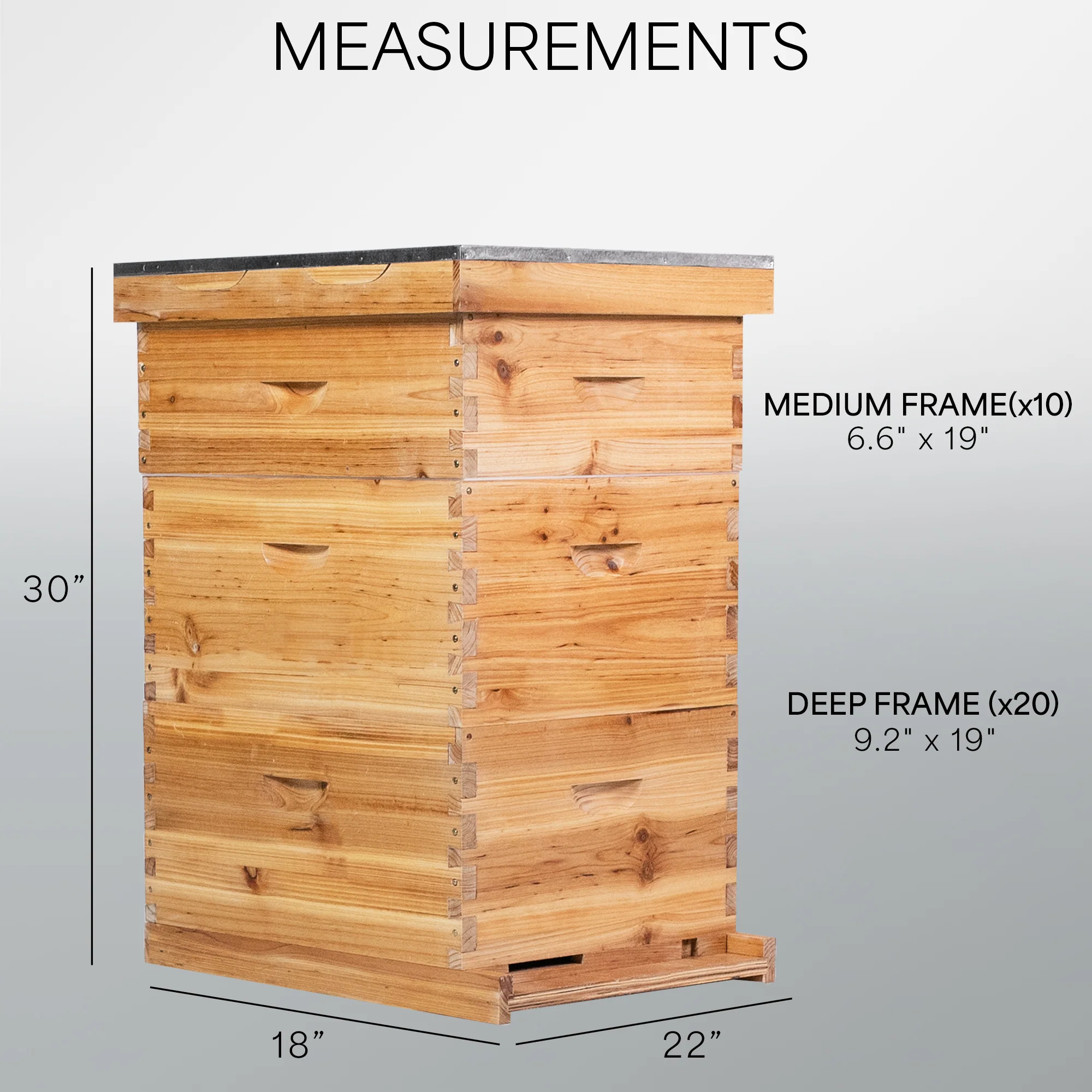30 Frame Beeswax Coated Langstroth Beehive - Image 4