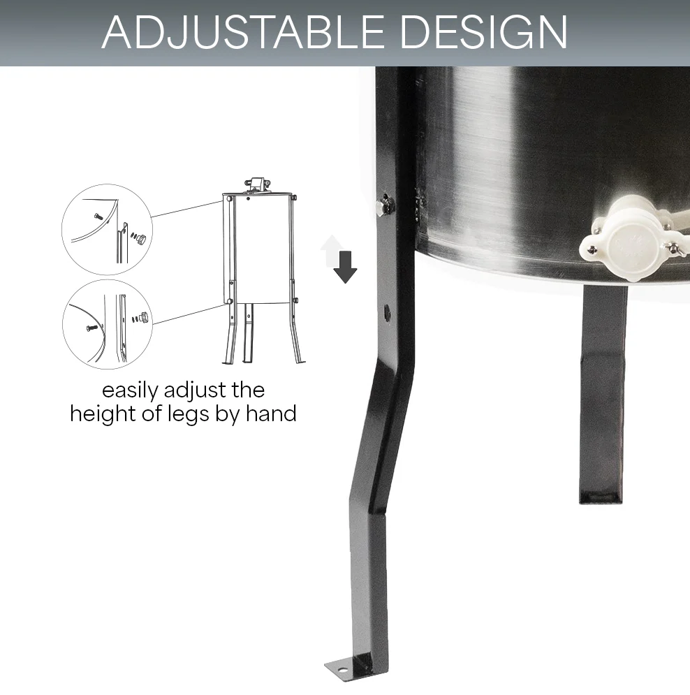 Two Frame Stainless Steel Honey Extractor - Image 6