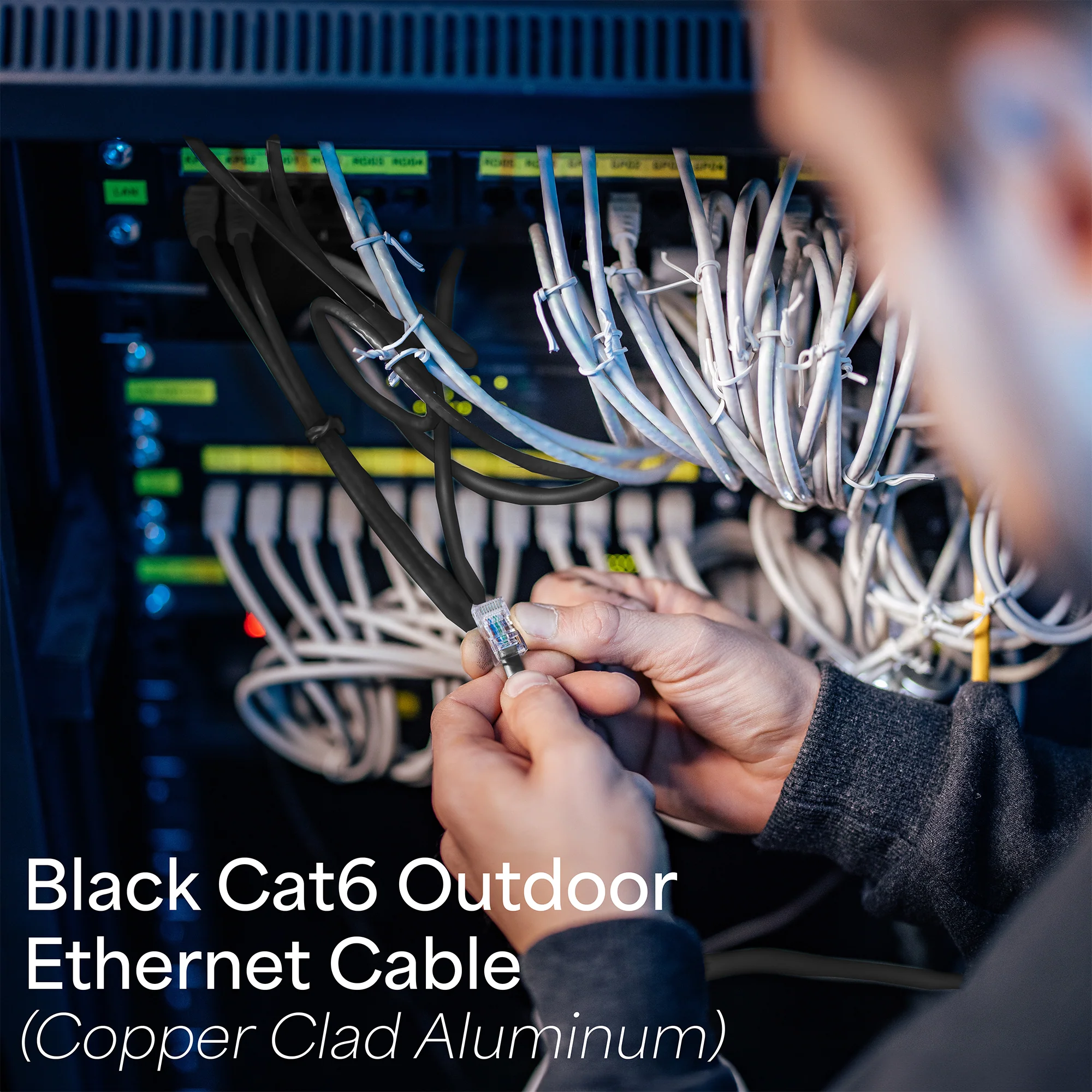 Black Cat6 Outdoor Ethernet Cable - Image 3