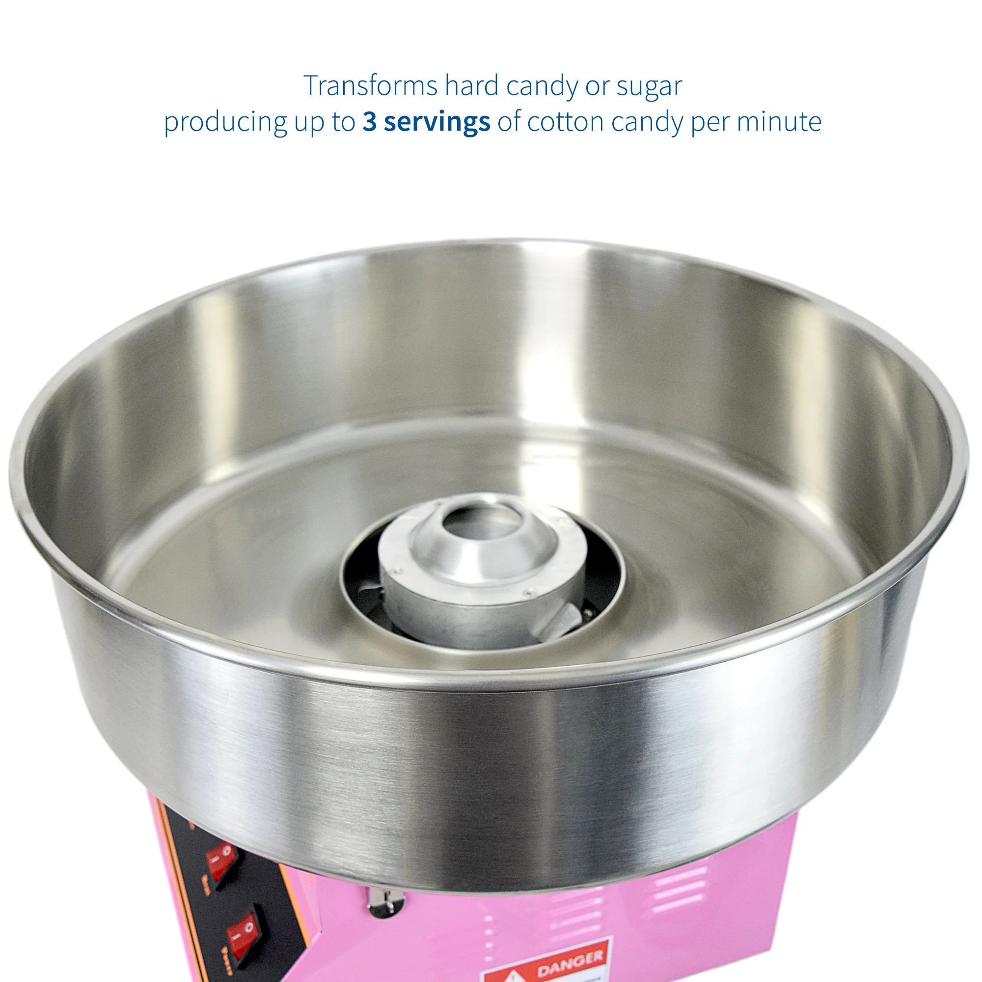 Electric Commercial Cotton Candy Machine with Bubble Shield - Image 7