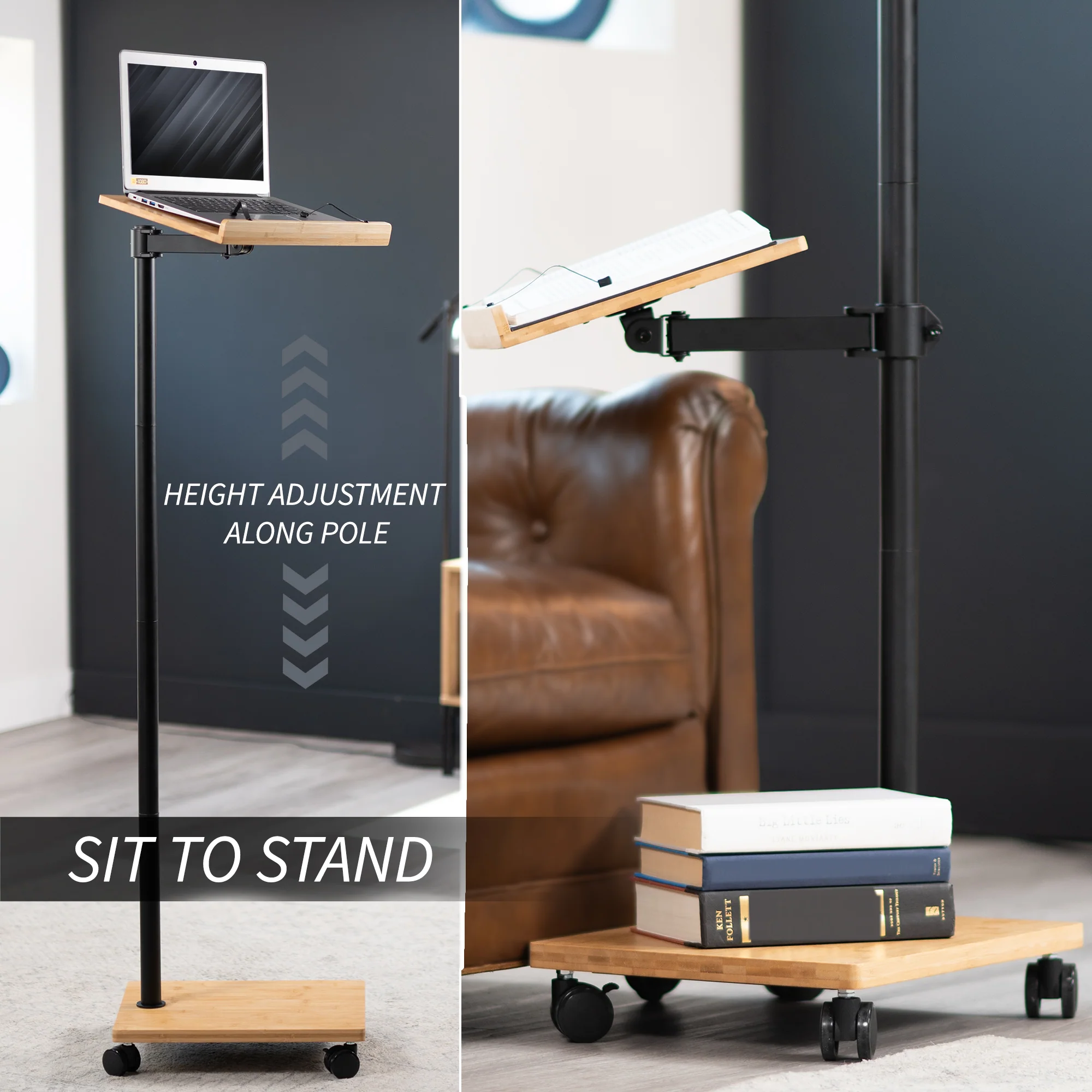 Bamboo / Black Mobile Book Stand - Image 5