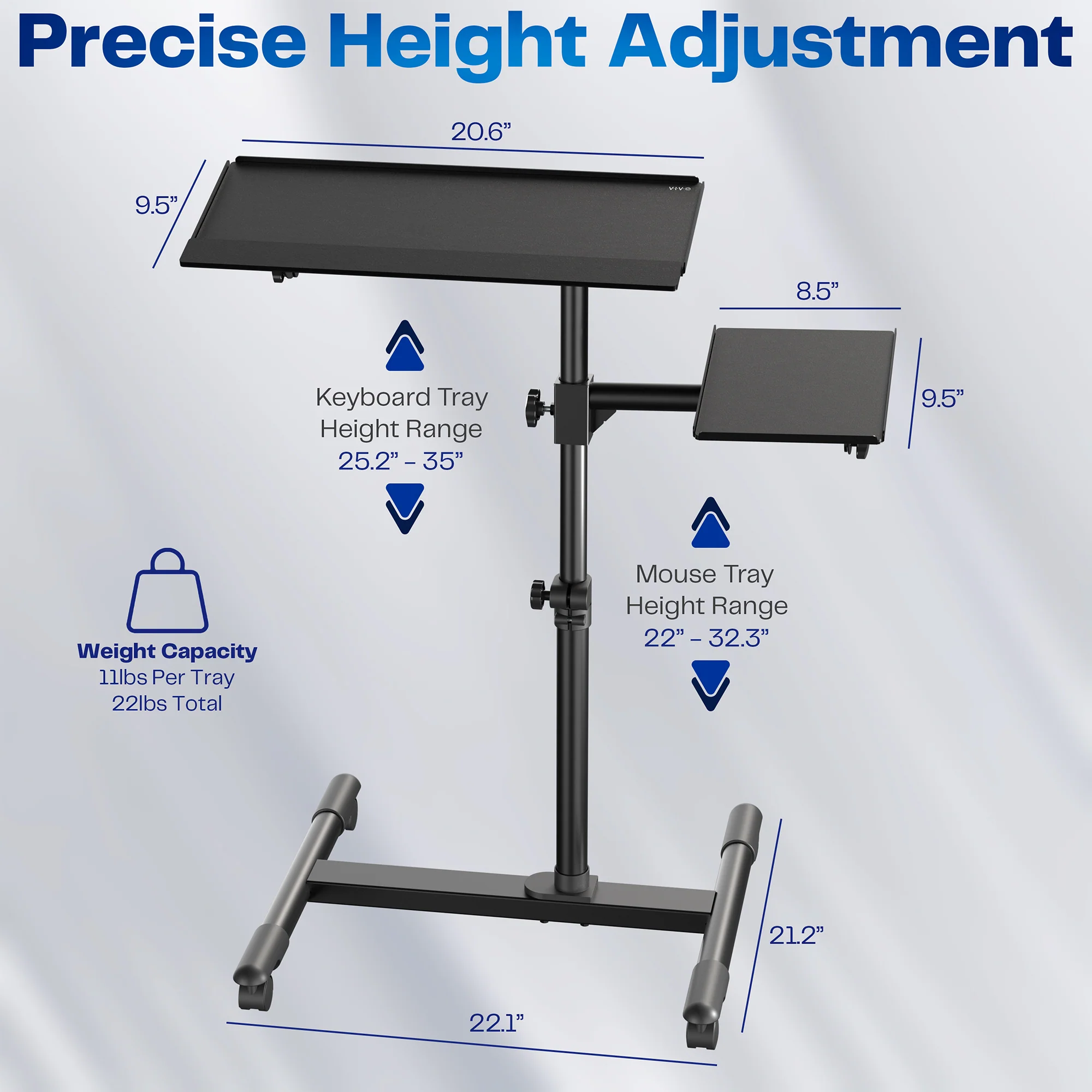 Freestanding Keyboard Tray Cart - Image 3