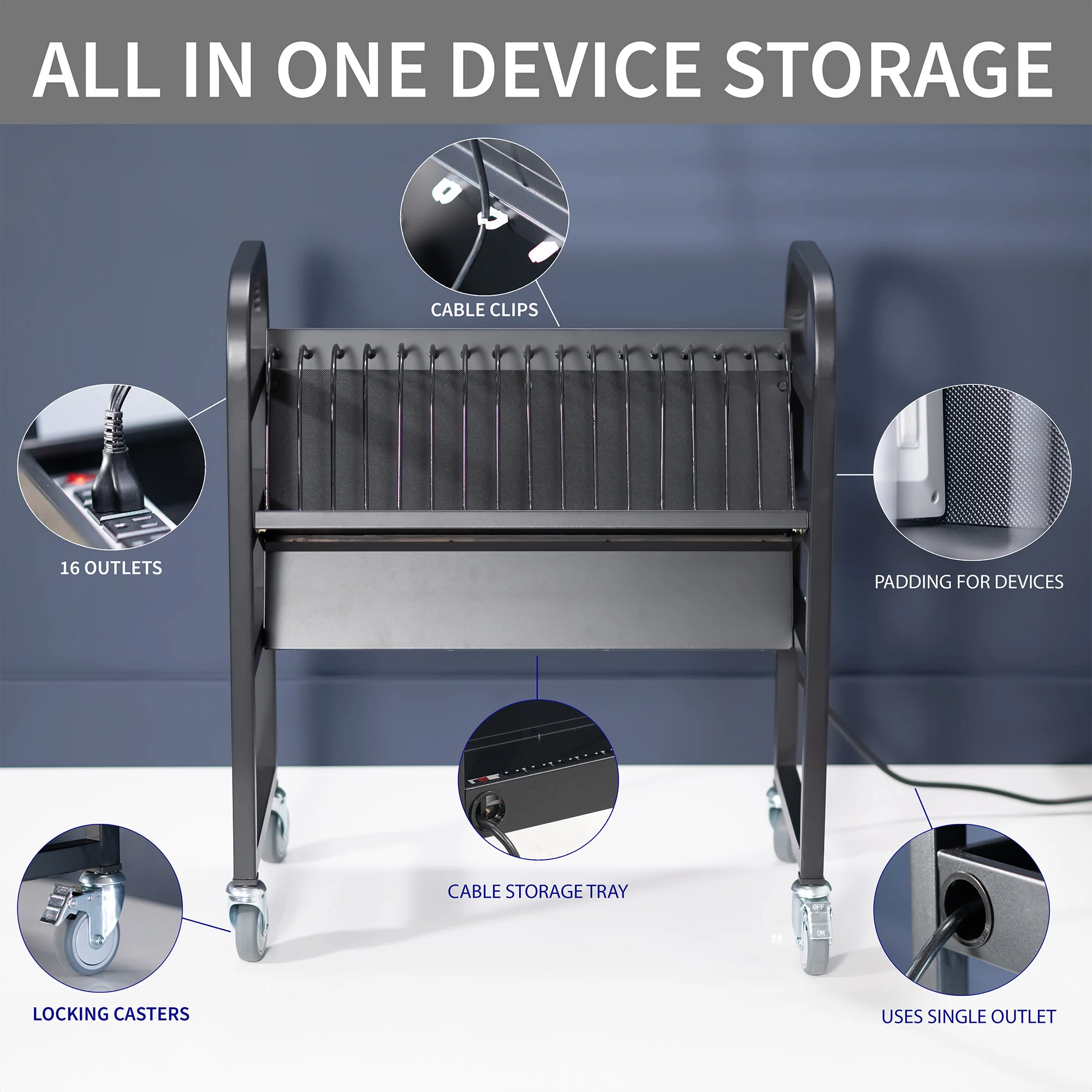 16-Device Open Charging Cart - Image 4