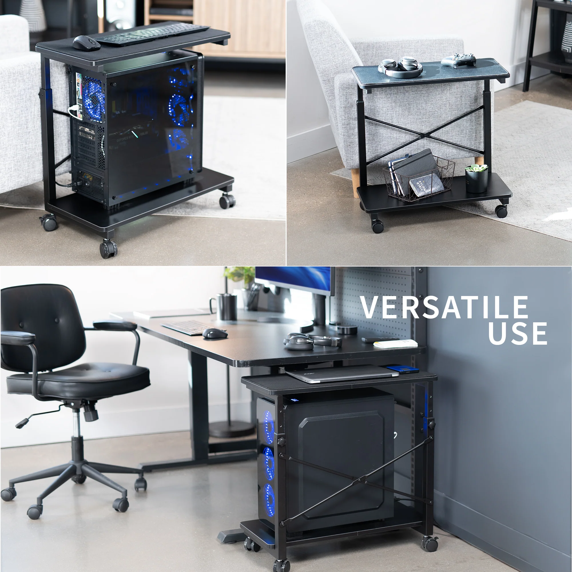 Mobile Adjustable PC Cart with Storage - Image 7