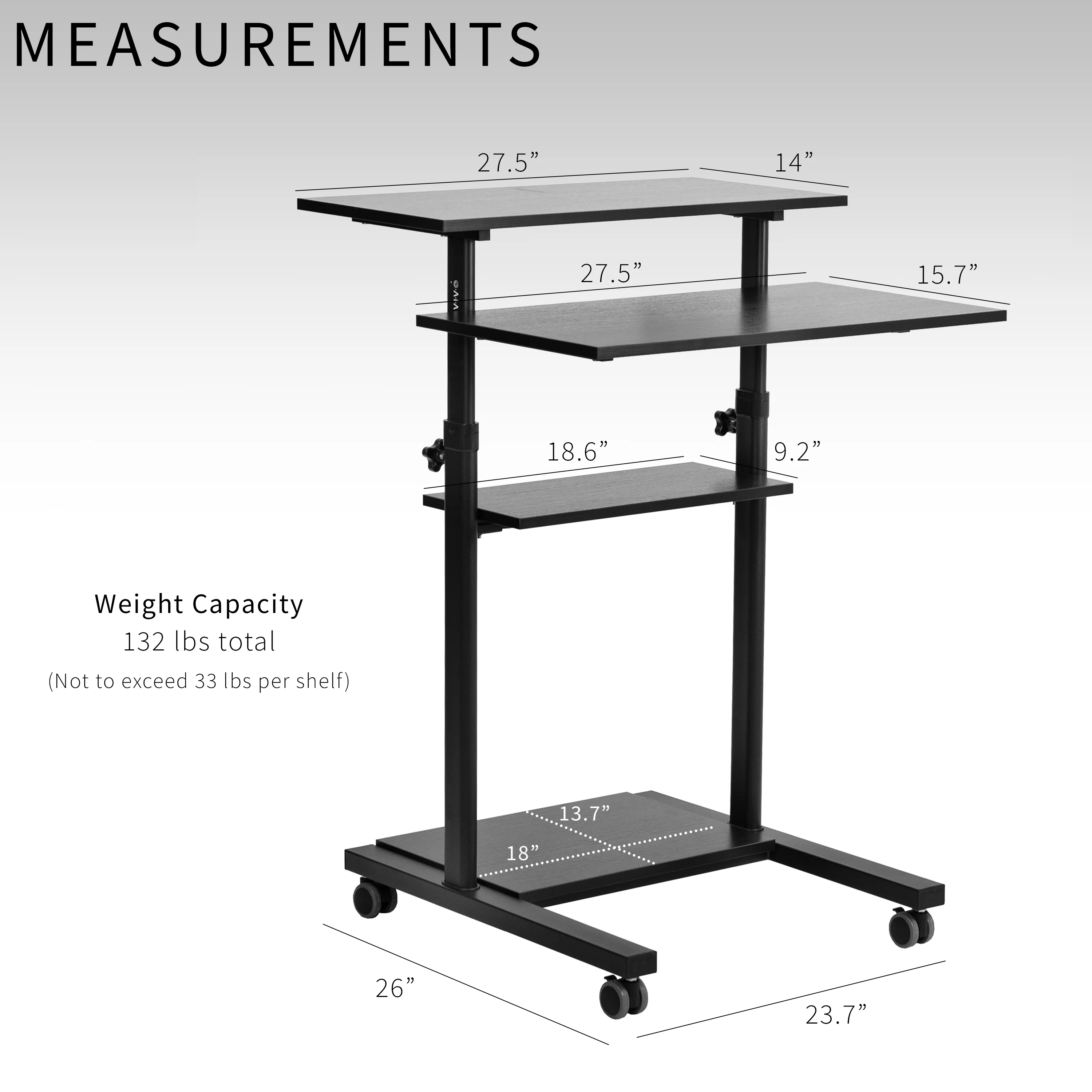 28” Mobile Computer Workstation - Image 4