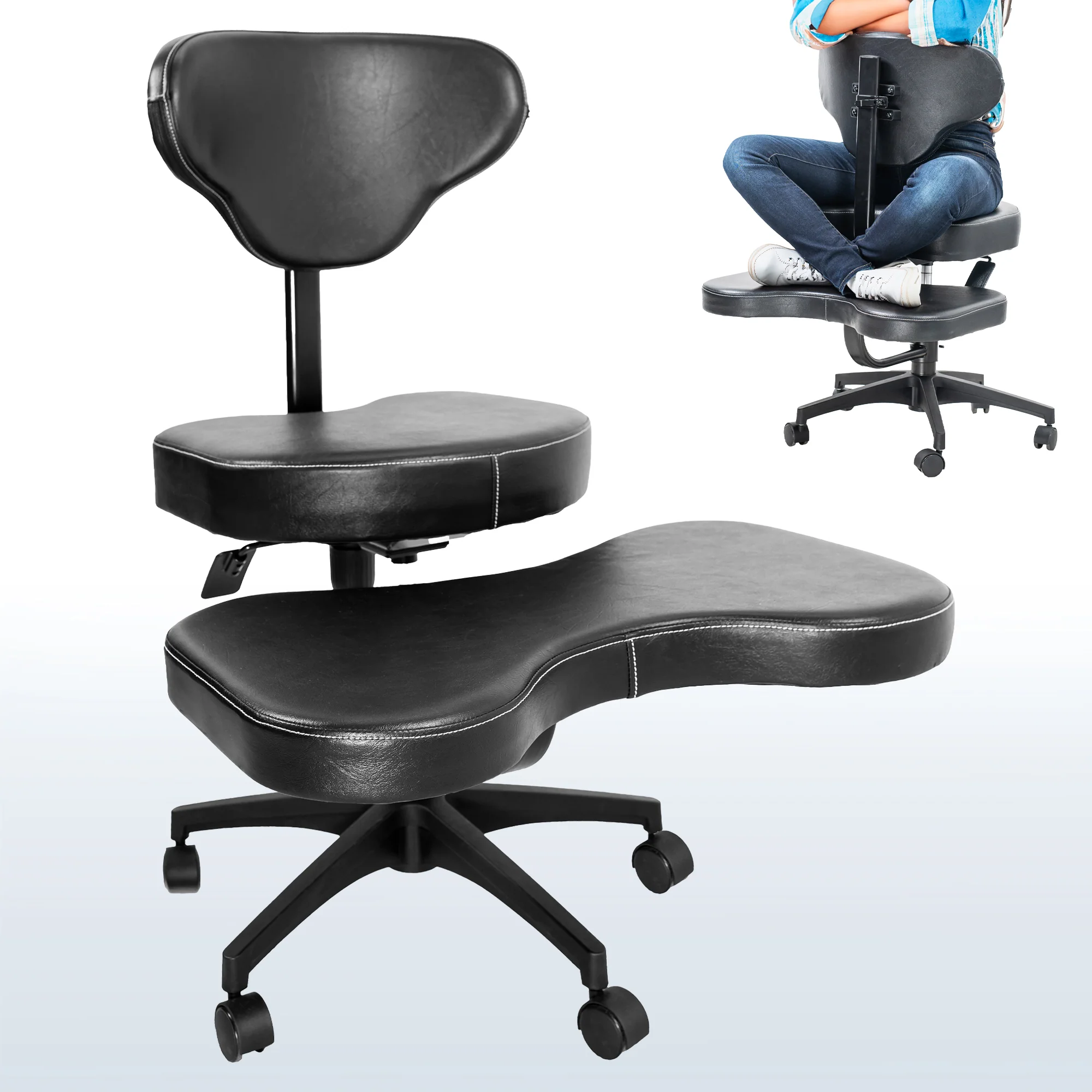 Cross Legged Chair with Wheels