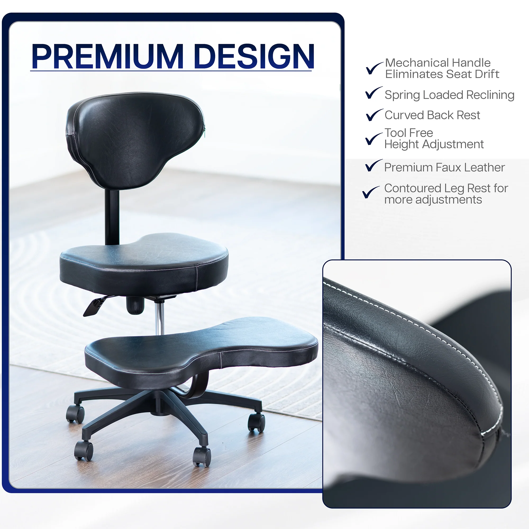 Cross Legged Chair with Wheels - Image 3