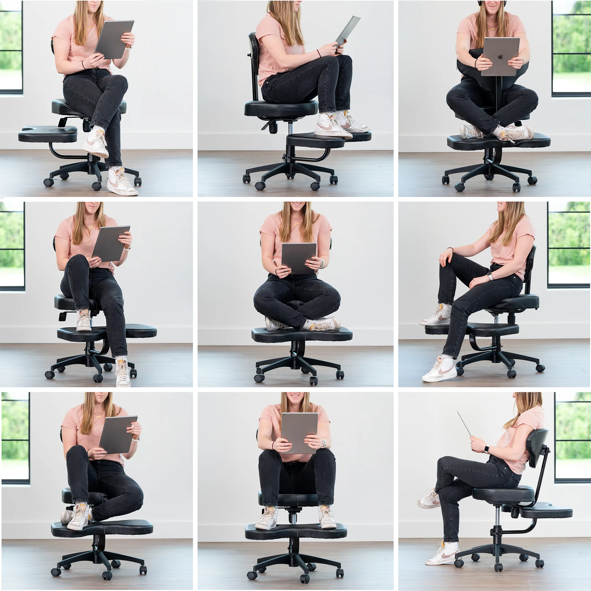 Cross Legged Chair with Wheels - Image 4