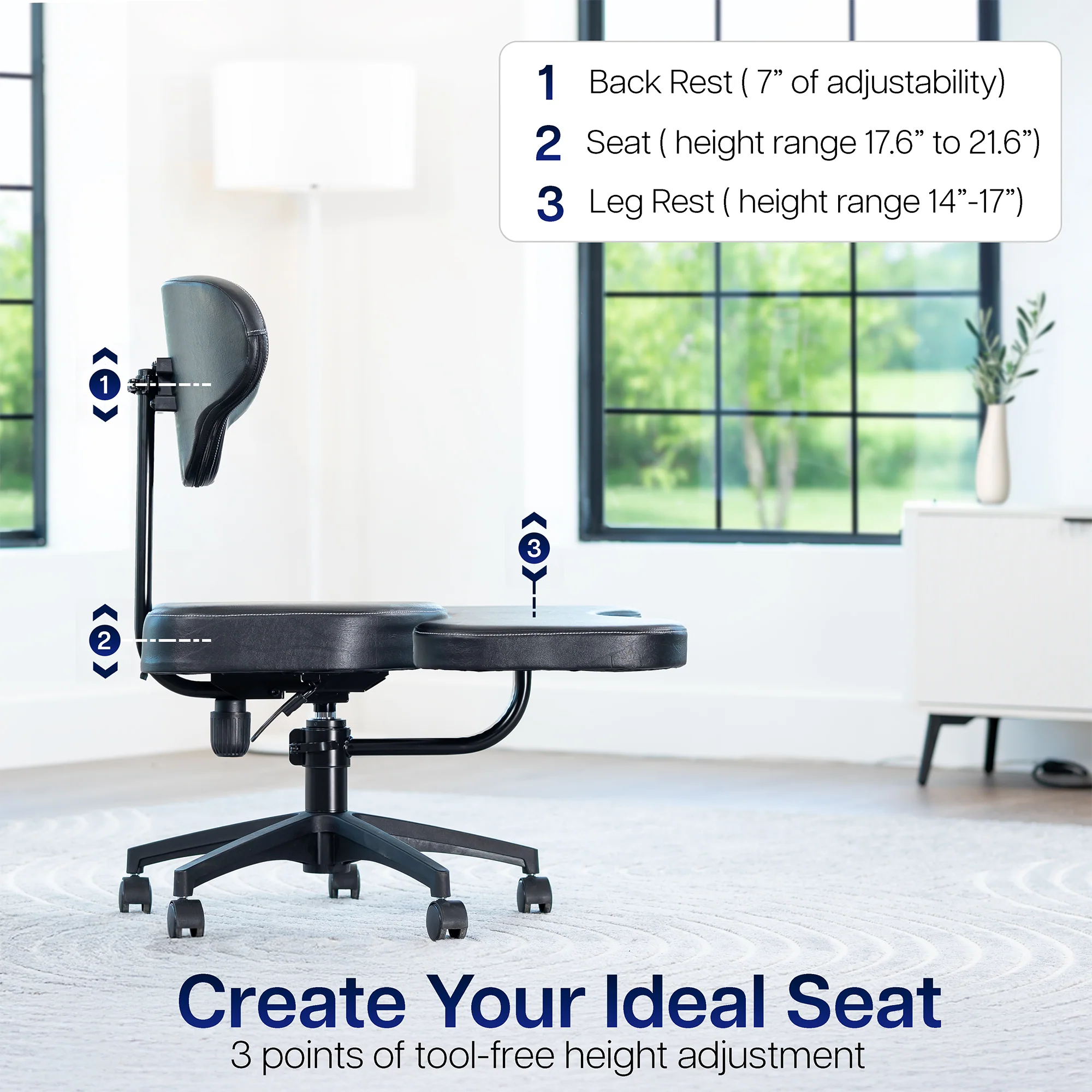Cross Legged Chair with Wheels - Image 5