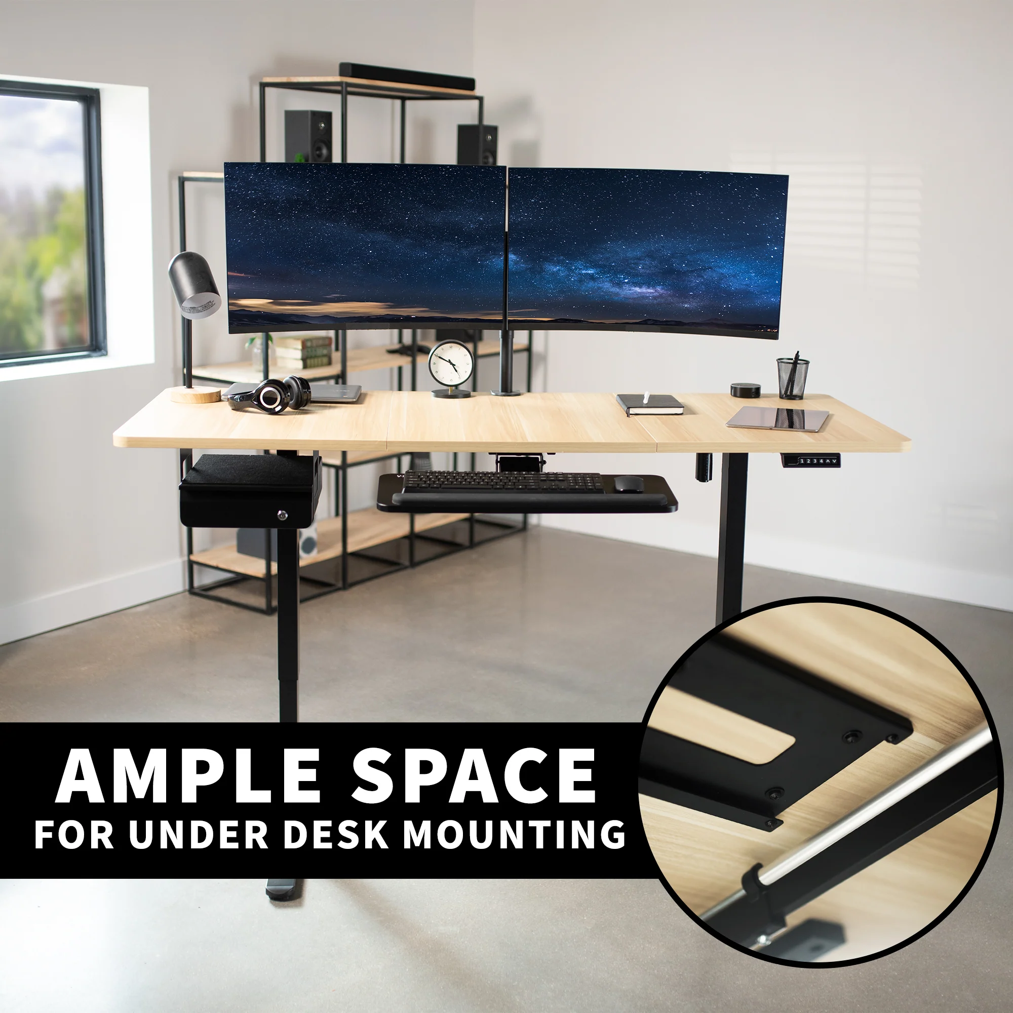 Electric Single Motor Desk Frame with Rear-set Legs - Image 3