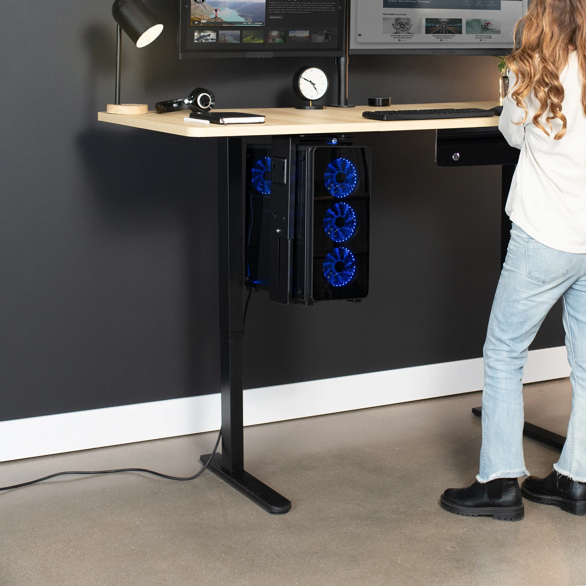 Electric Single Motor Desk Frame with Rear-set Legs - Image 7