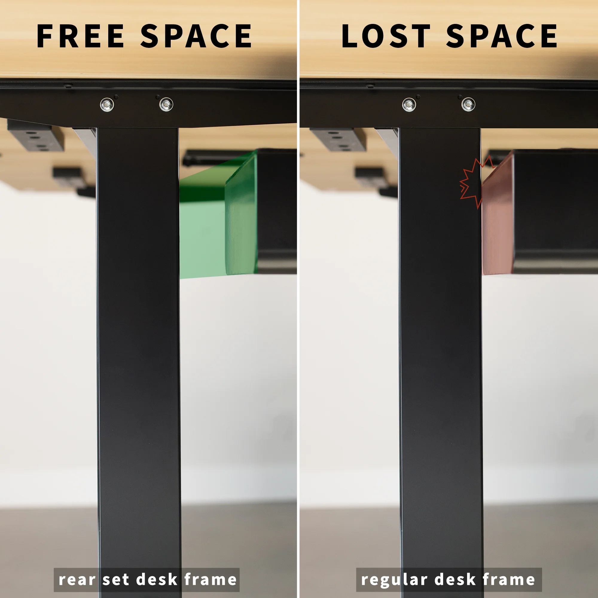Electric Single Motor Desk Frame with Rear-set Legs - Image 8