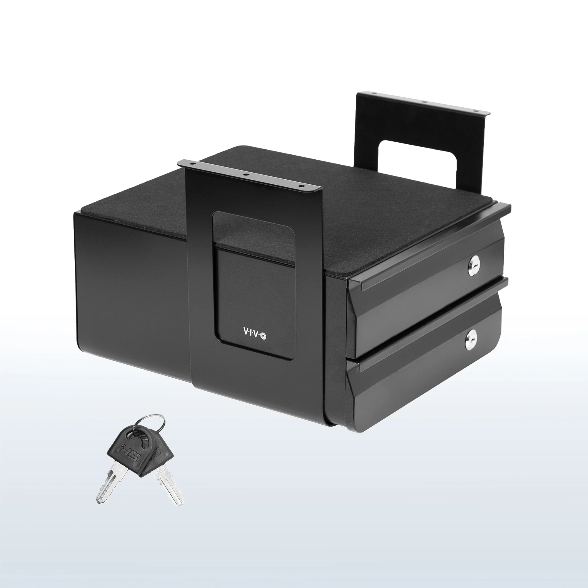 Lockable Under Desk Double Drawer
