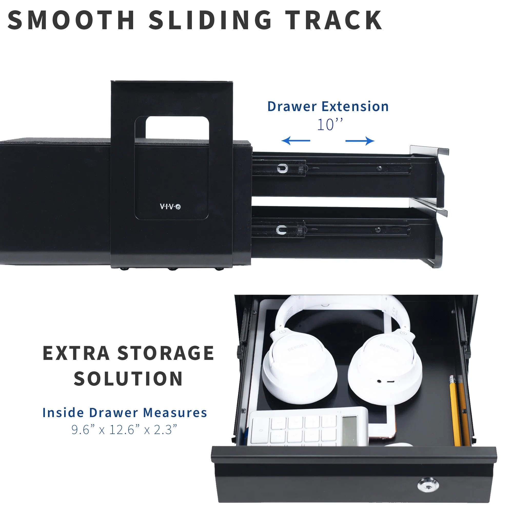 Lockable Under Desk Double Drawer - Image 5