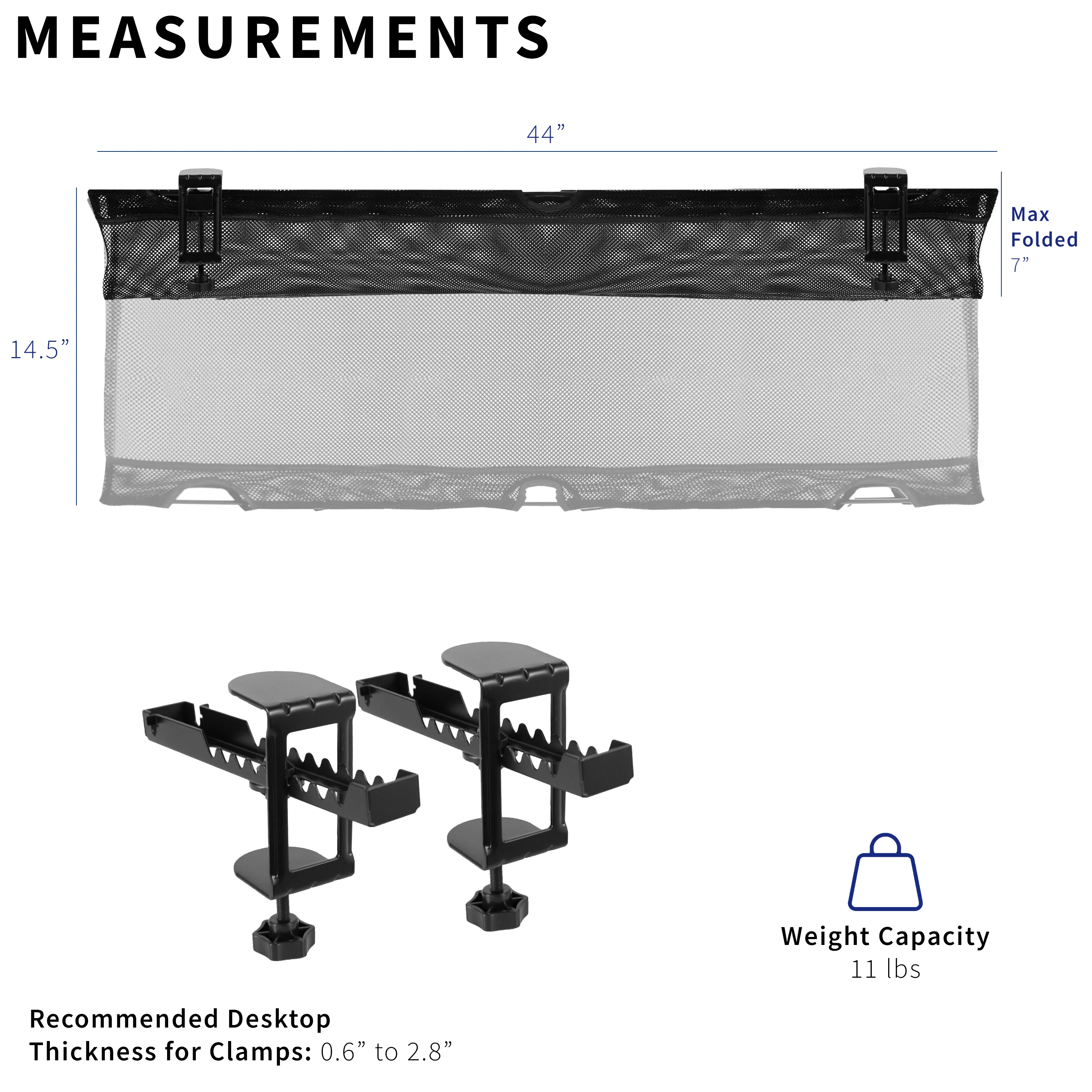 Clamp-on Under Desk Mesh Cable Management - Image 12