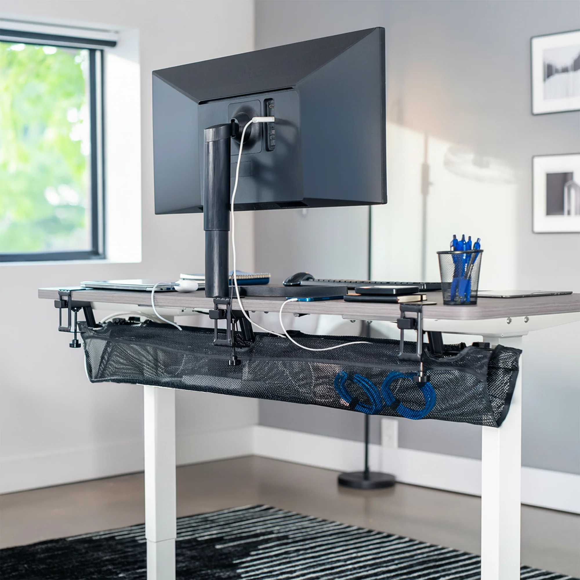 Clamp-on Under Desk Mesh Cable Management - Image 16