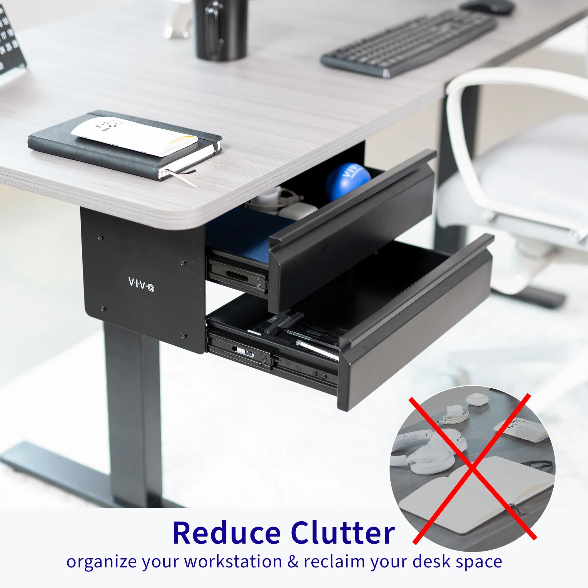 Pull Out 16" Dual Level Under Desk Drawer - Image 6
