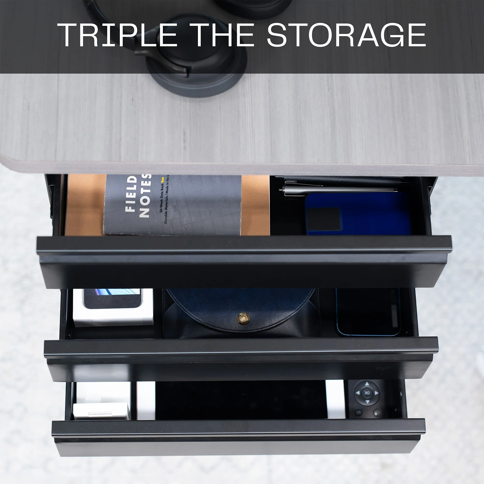 Pull Out 16" 3 Level Under Desk Drawer - Image 7