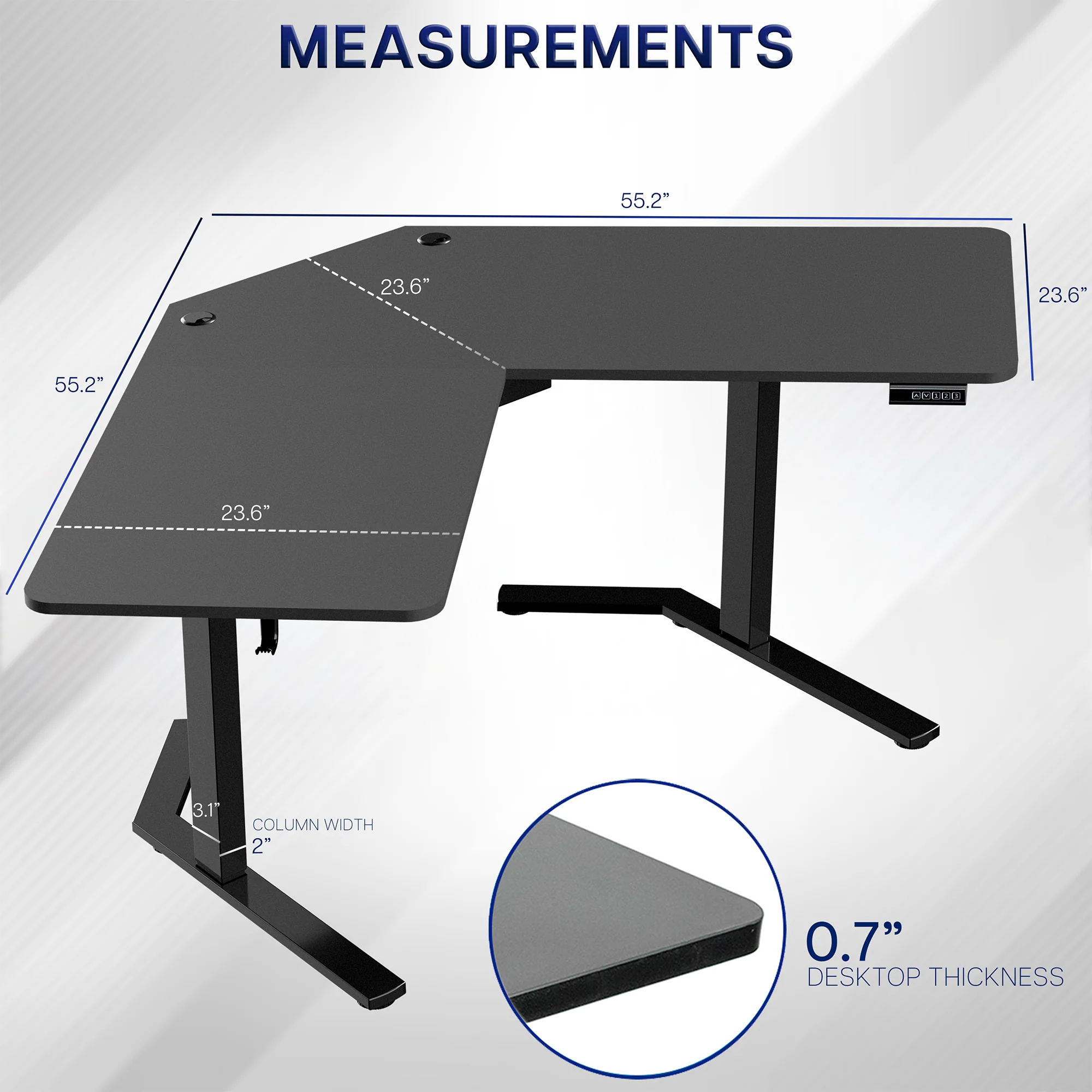 E1L Series - Corner Electric Desk - Image 18