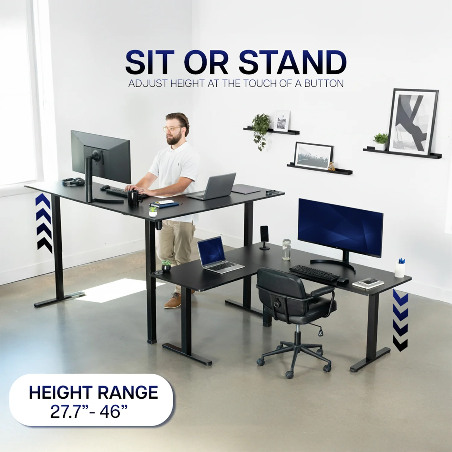 E3 Series - Corner Electric Single Motor Desk Frame - Image 14