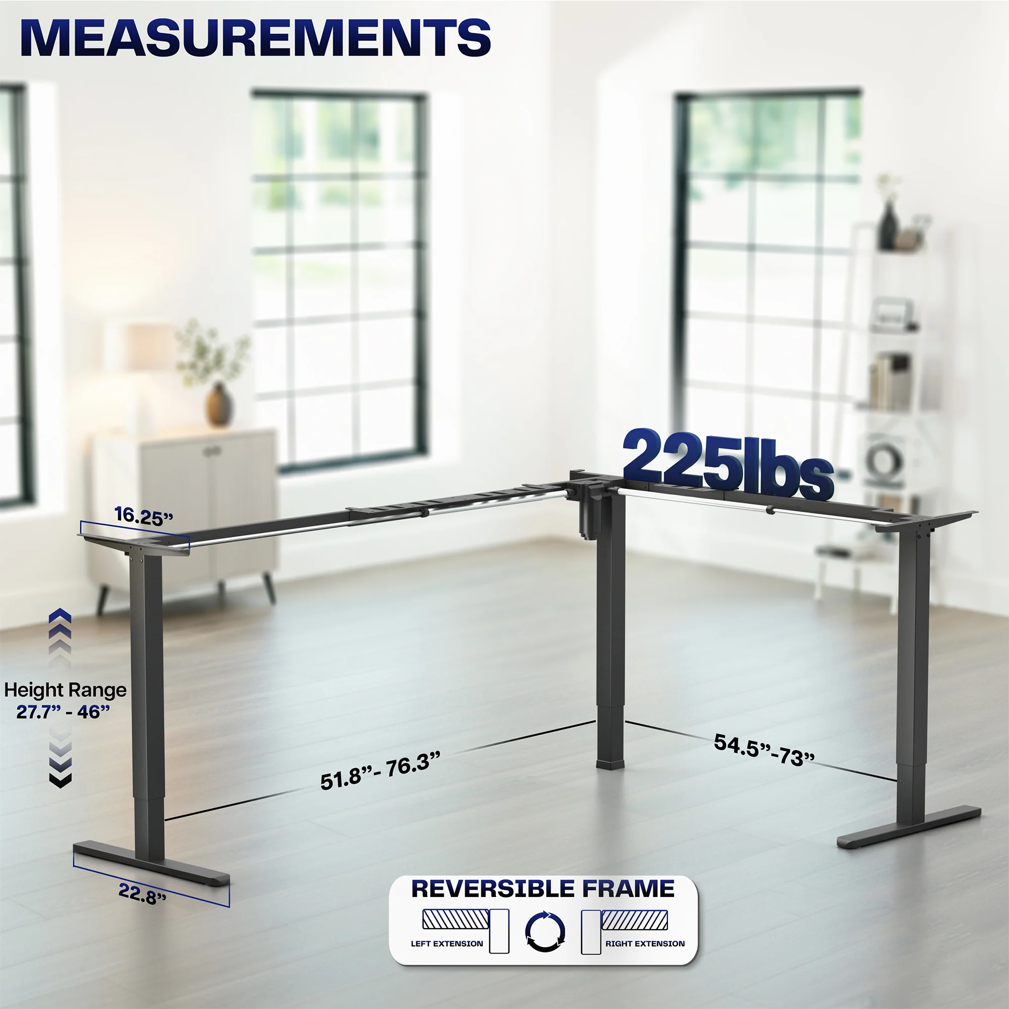 E3 Series - Corner Electric Single Motor Desk Frame - Image 40